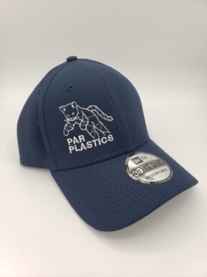Par Plastics Diamond Era Stretch Cap navy blue disc golf disc front view