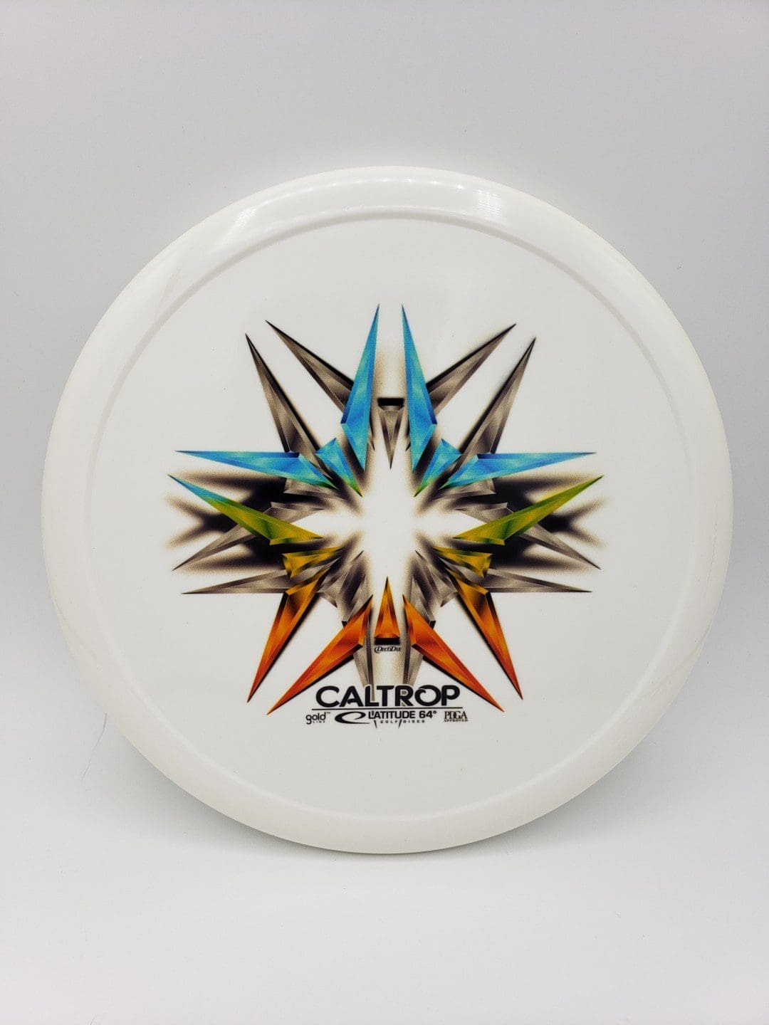 Latitude 64 OptoGold Line Caltrop disc golf disc front view