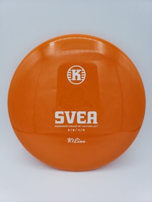 Kastaplast K1 Svea orange disc golf disc front view