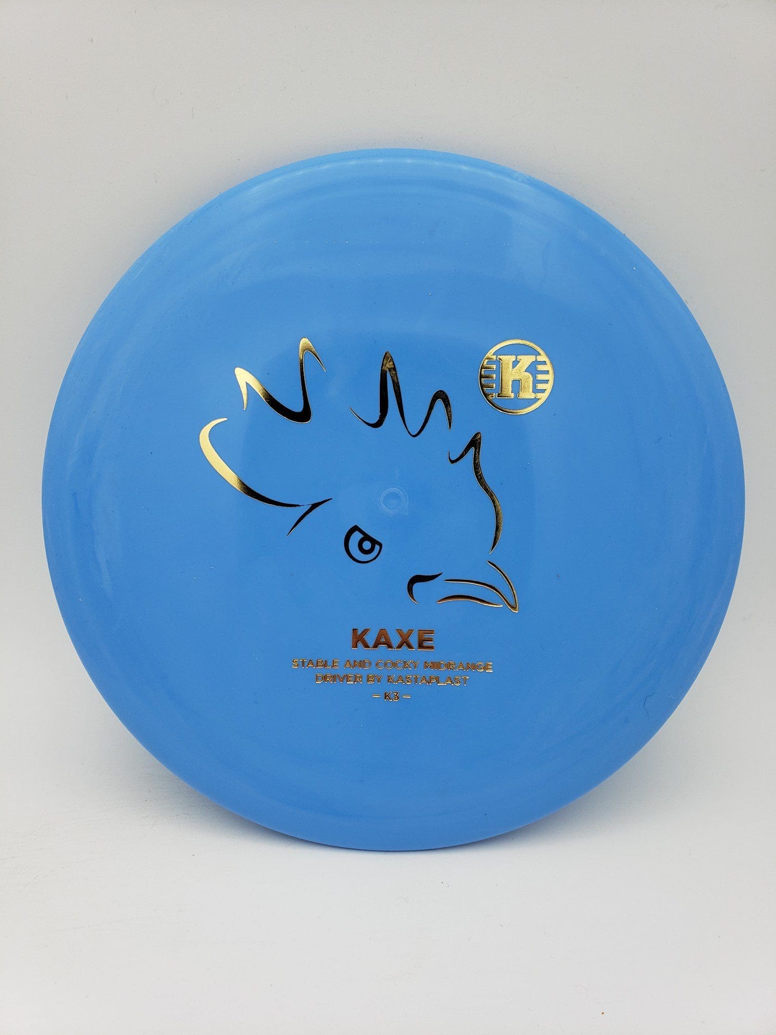 Kastaplast K3 Kaxe blue disc golf disc front view