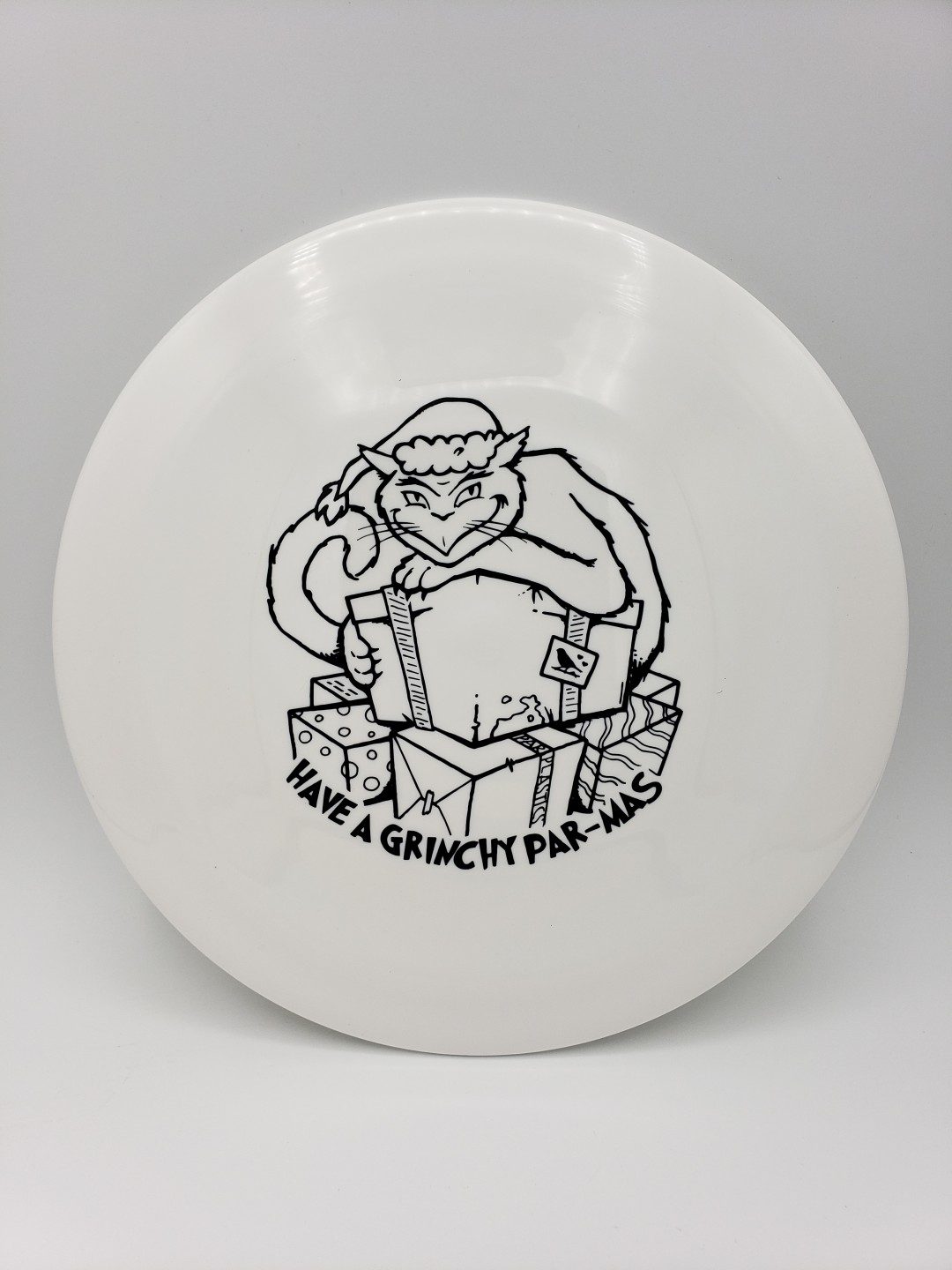 Kastaplast K1 Rask Grinchy Par-Mas holiday stamp disc golf disc front view