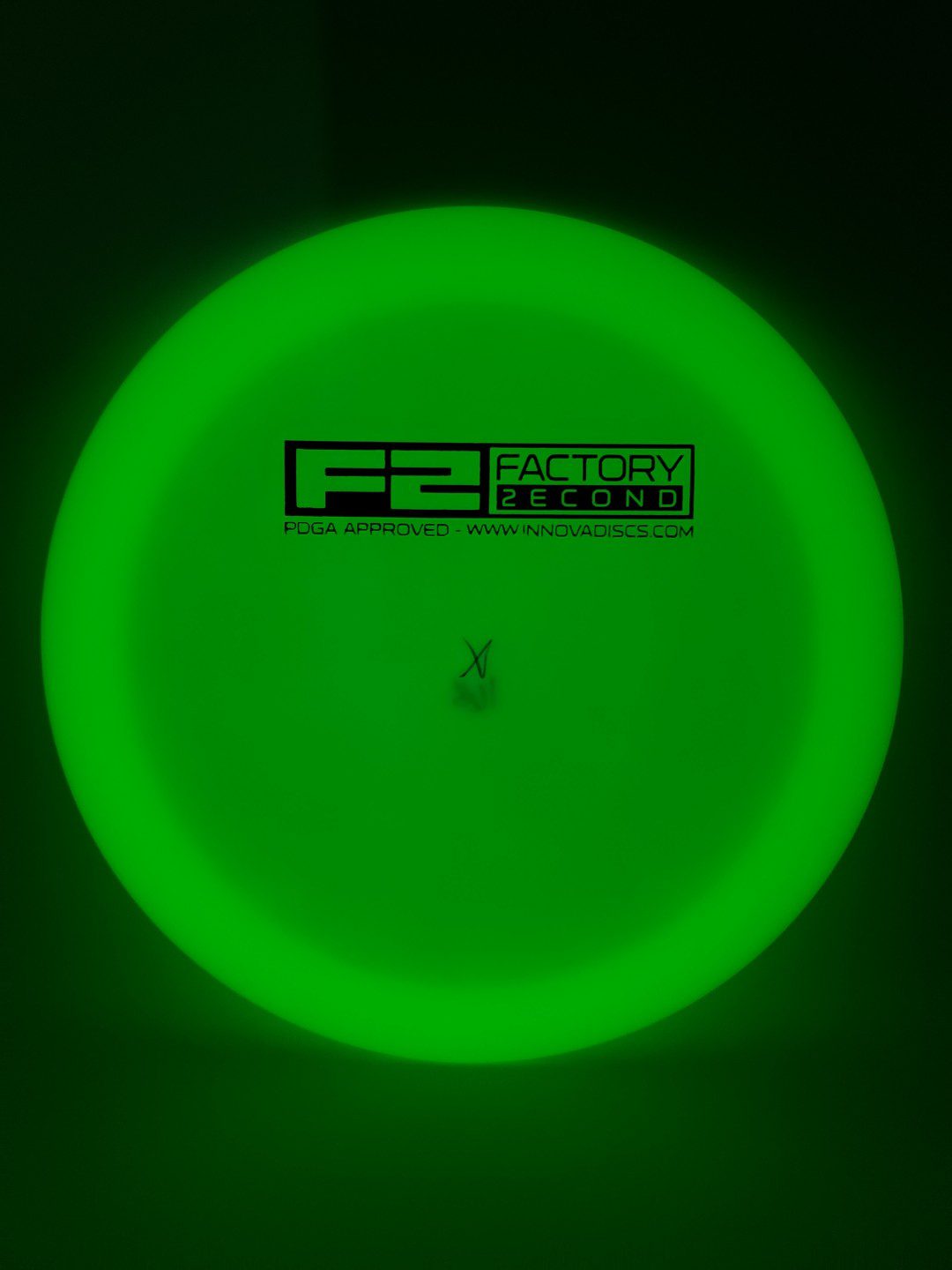 Innova F2 Glow Champion Shryke disc golf disc top view