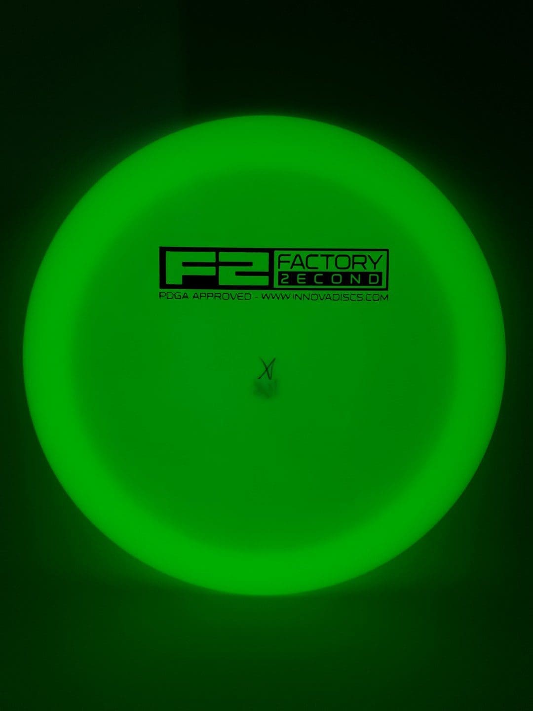 Innova F2 Glow Champion Shryke disc golf disc top view