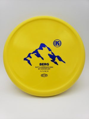 Kastaplast K3 Berg yellow disc golf disc front view