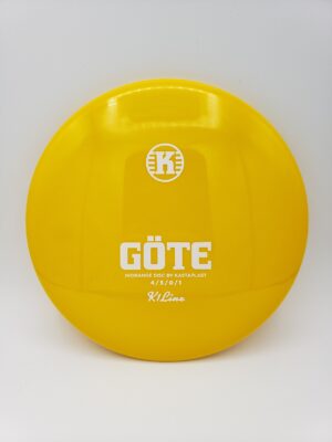 Kastaplast K1 Gte yellow disc golf disc front view