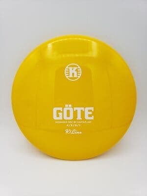 Kastaplast K1 Gte yellow disc golf disc front view