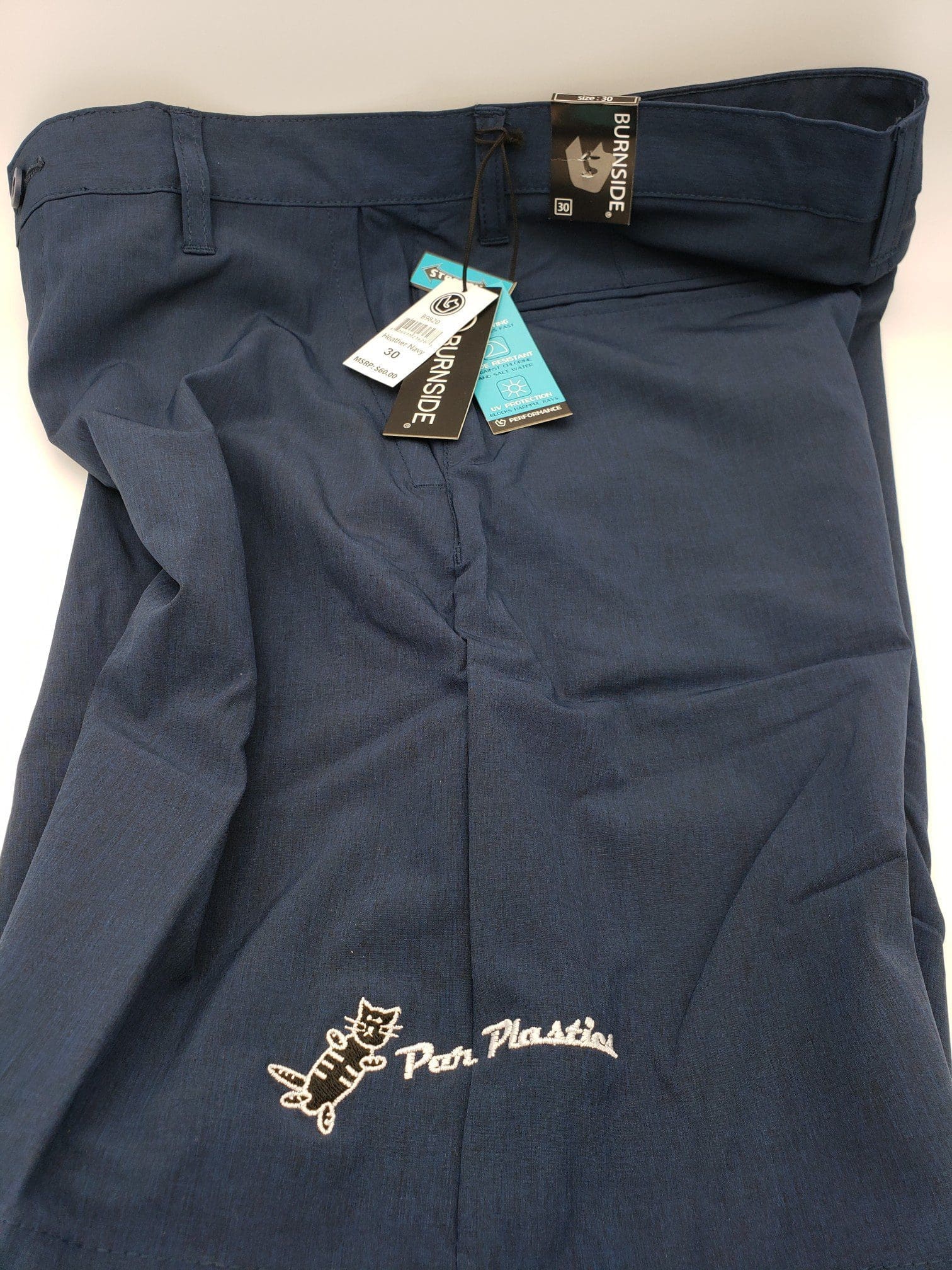 Par Plastics Burnside hybrid stretch shorts disc golf disc top view