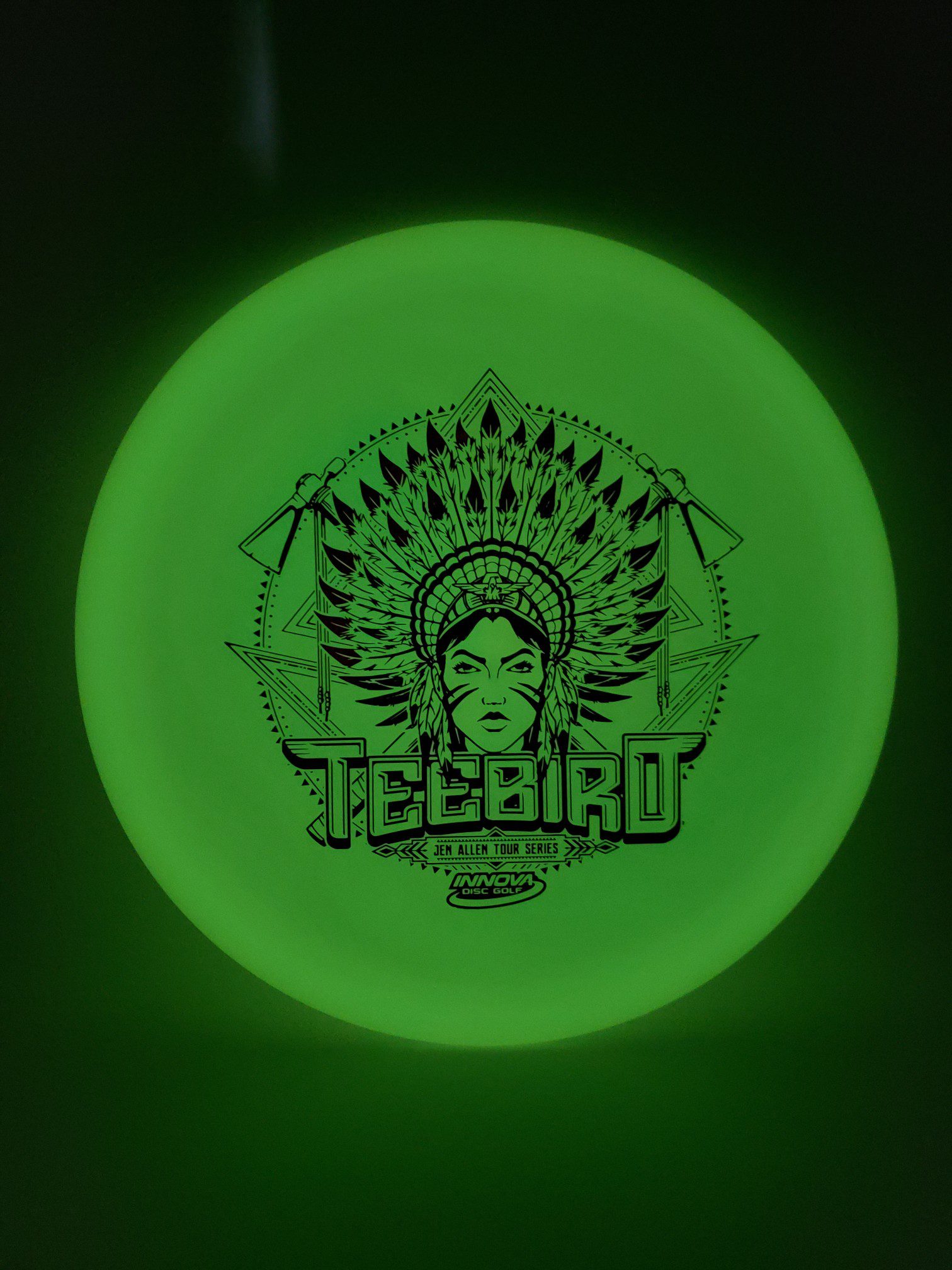 Innova Champion Color Glow Teebird Jen Allen 2021 tour series disc golf disc front view