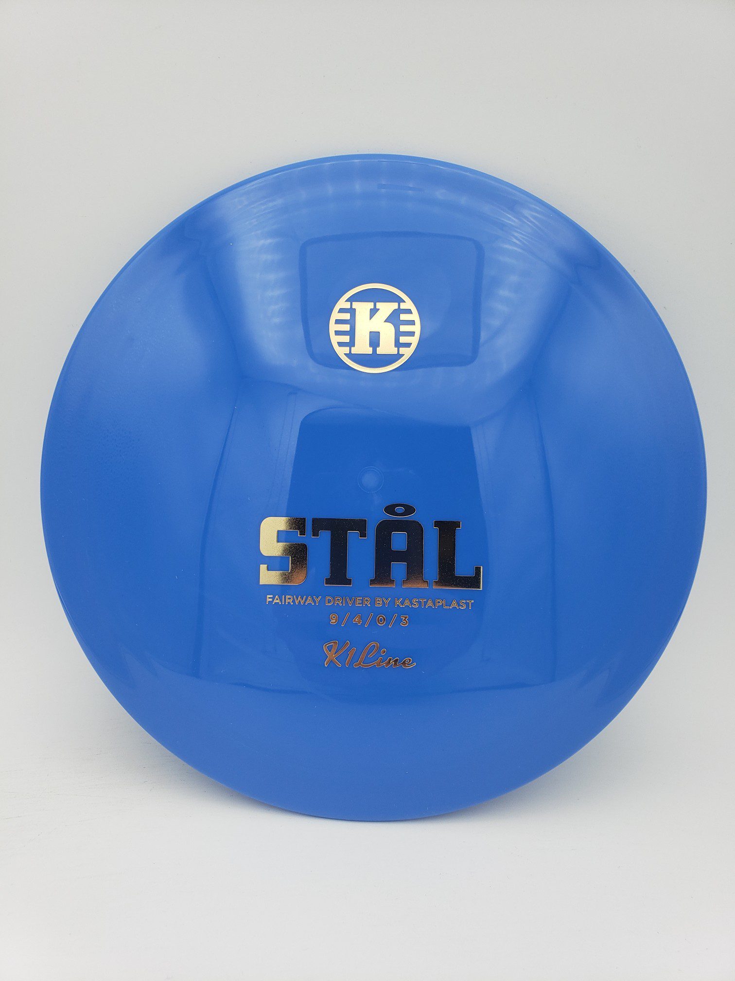 Kastaplast K1 Stl blue disc golf disc front view