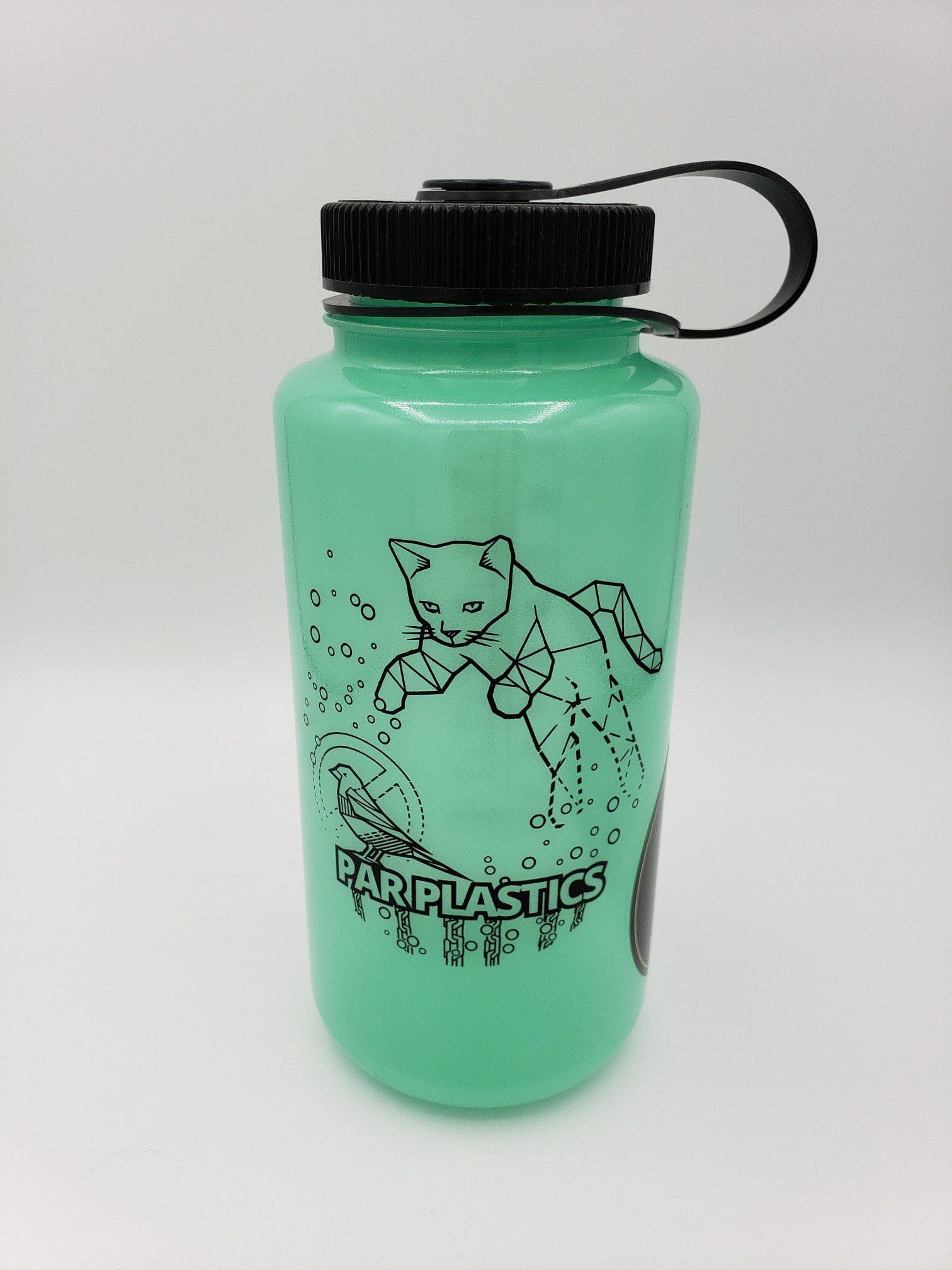 Par Plastics Nalgene Glow in the Dark water bottle disc golf disc back view