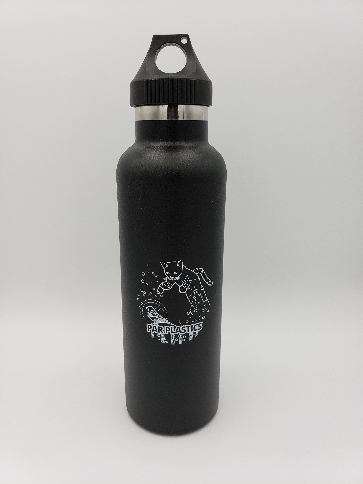 Par Plastics Peak 25oz vacuum insulated stainless steel bottle disc golf disc front view