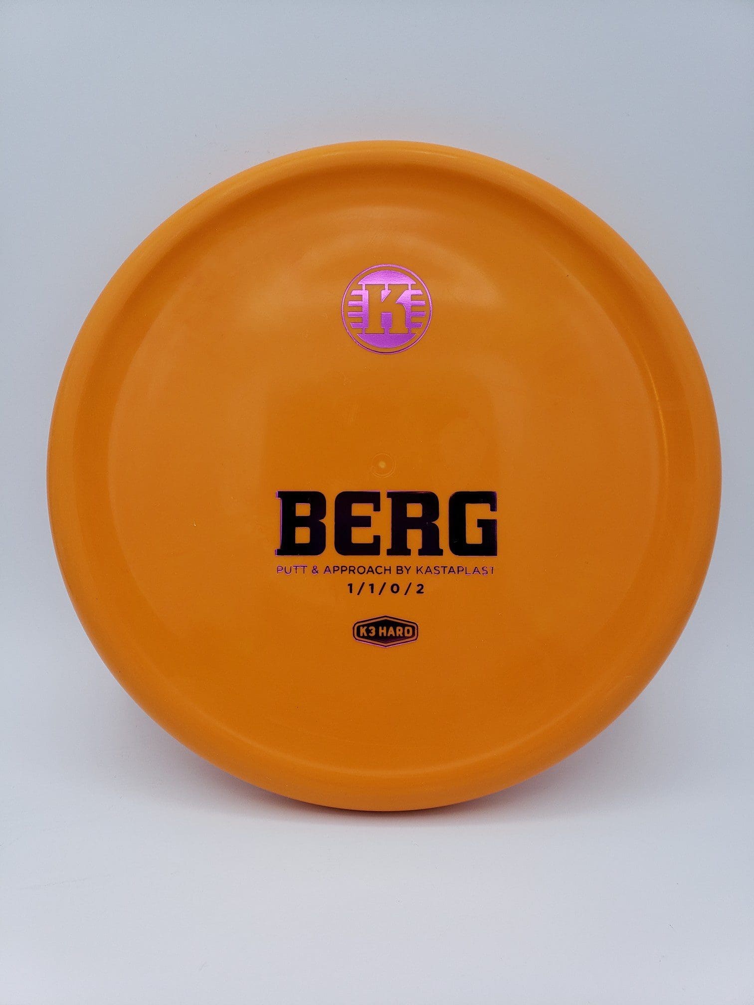 Kastaplast K3 Hard Berg orange disc golf disc front view