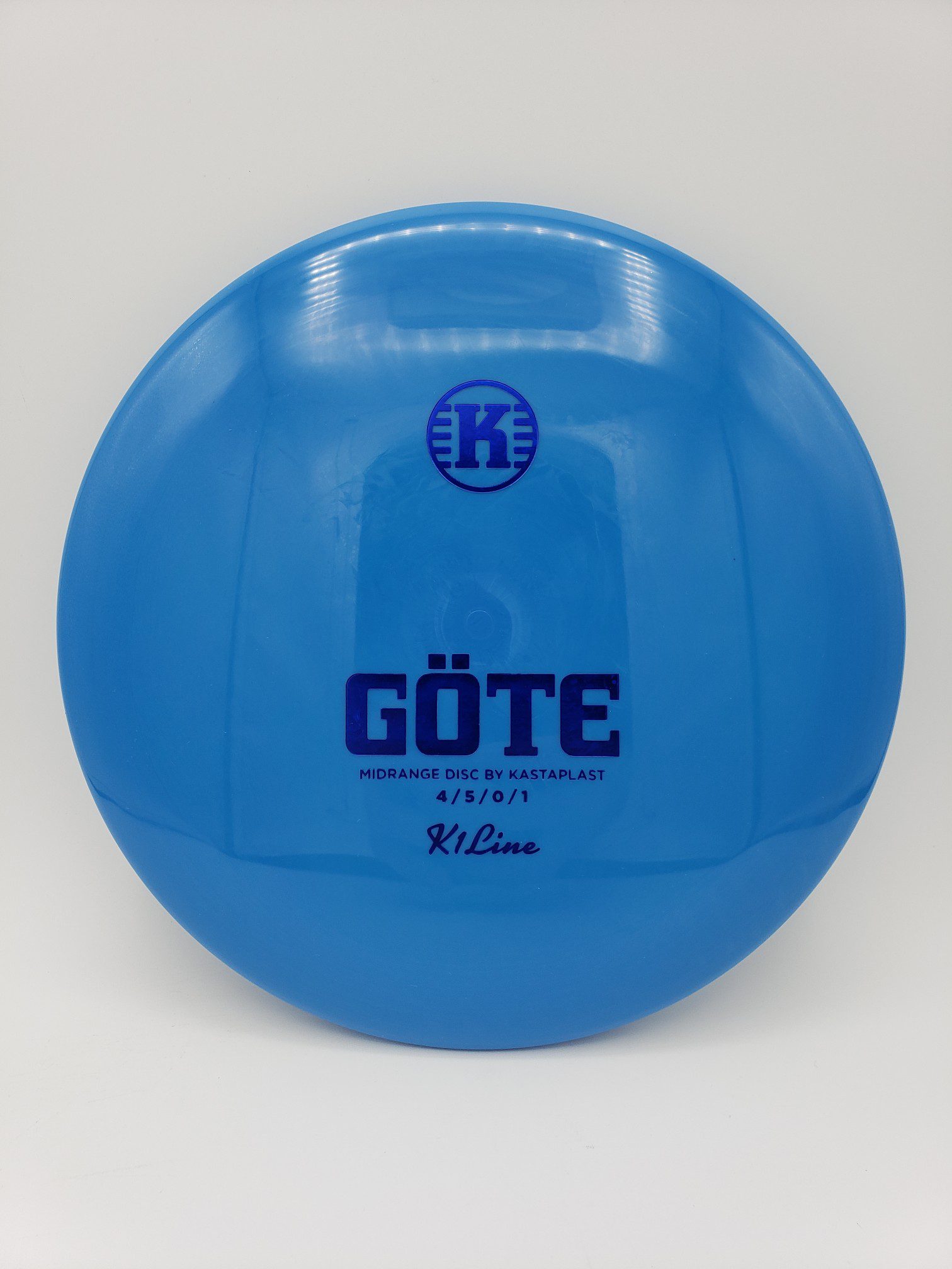 Kastaplast K1 Gte blue disc golf disc front view