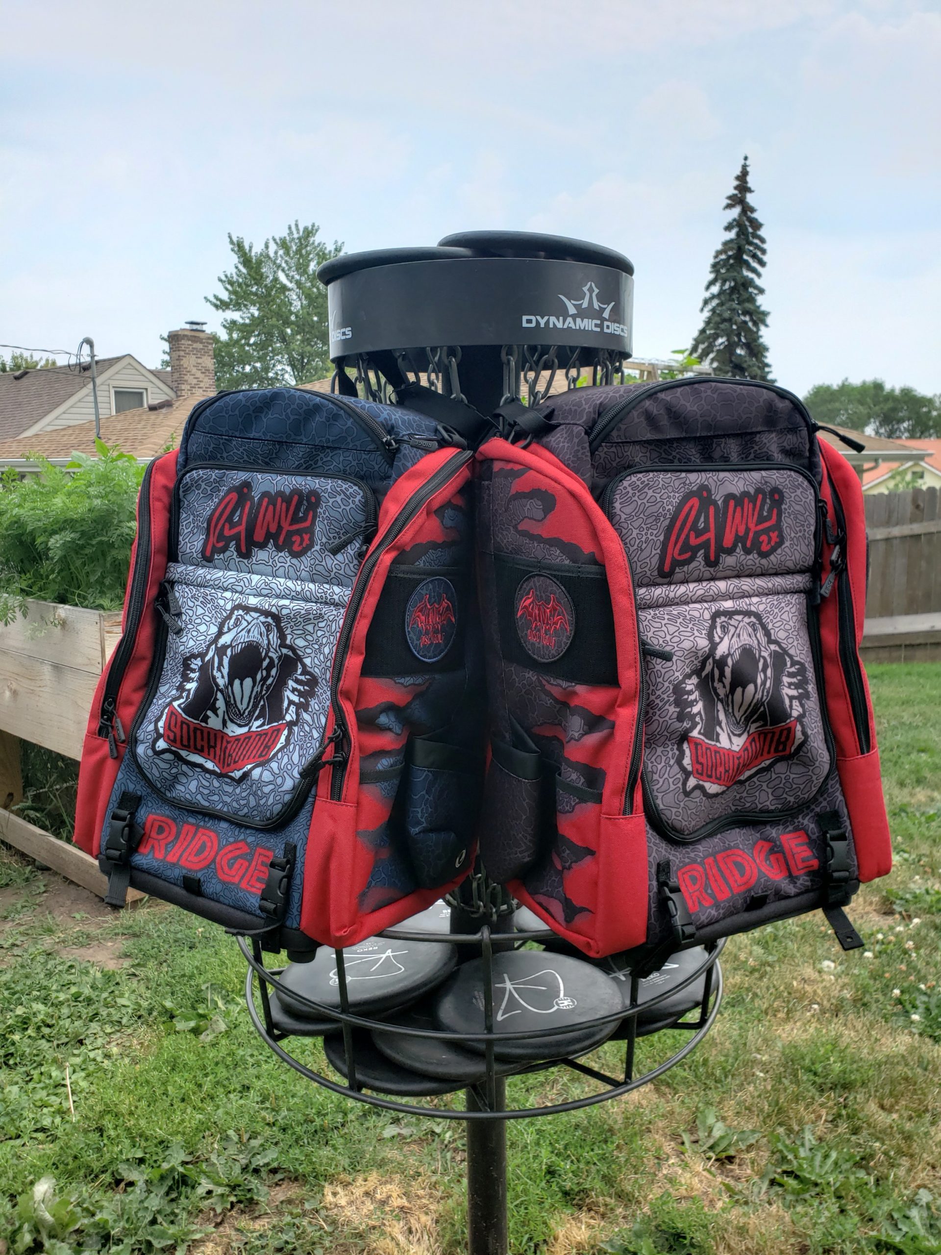 Ricky Wysocki Limited Edition Ridge v3 Backpack with built in seat disc golf disc back view