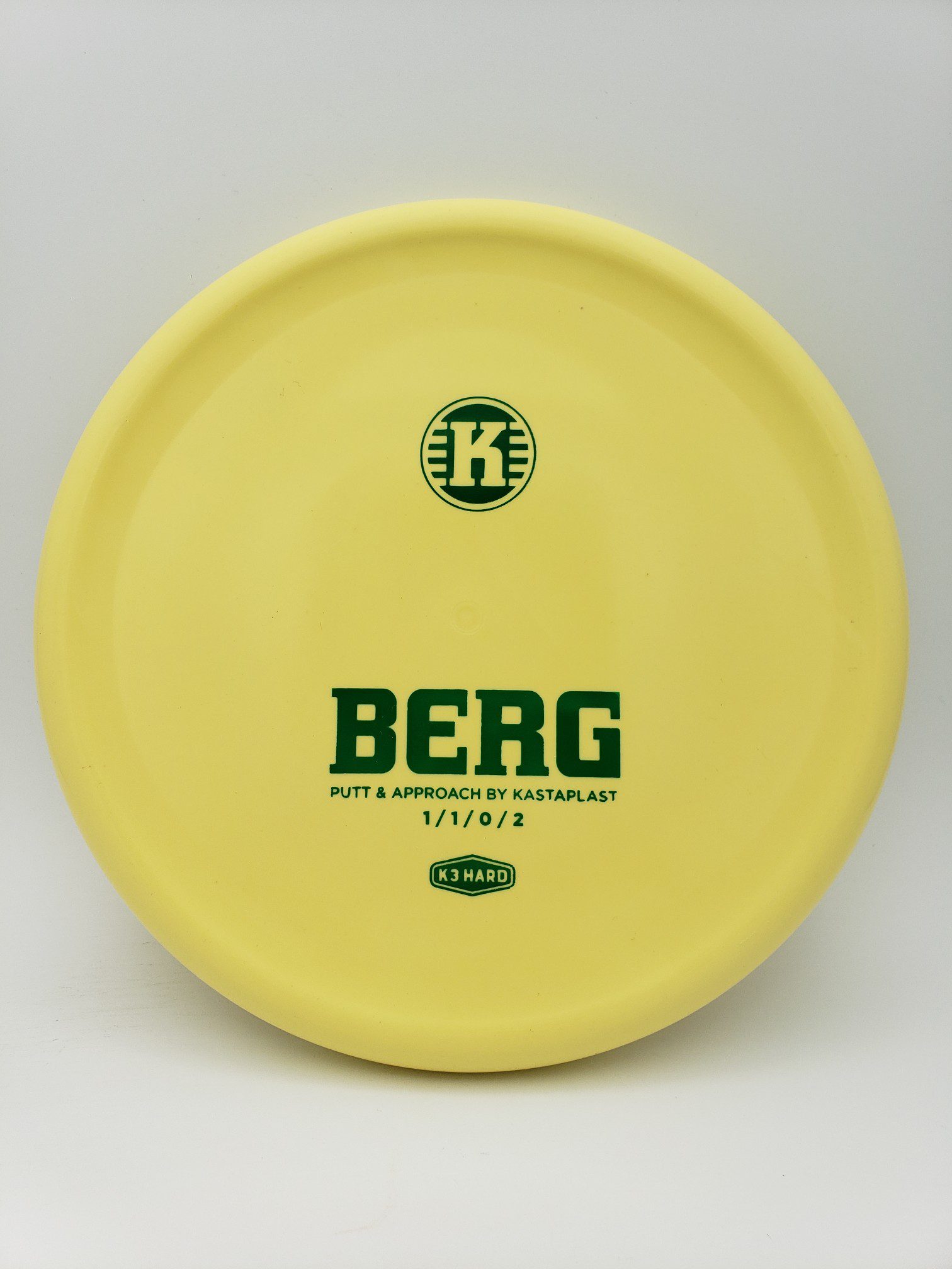 Kastaplast K3 Hard Berg buttermilk disc golf disc front view
