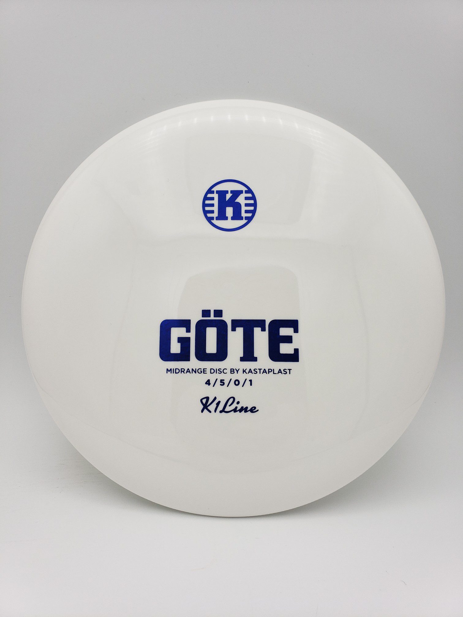 Kastaplast K1 Gte white disc golf disc front view