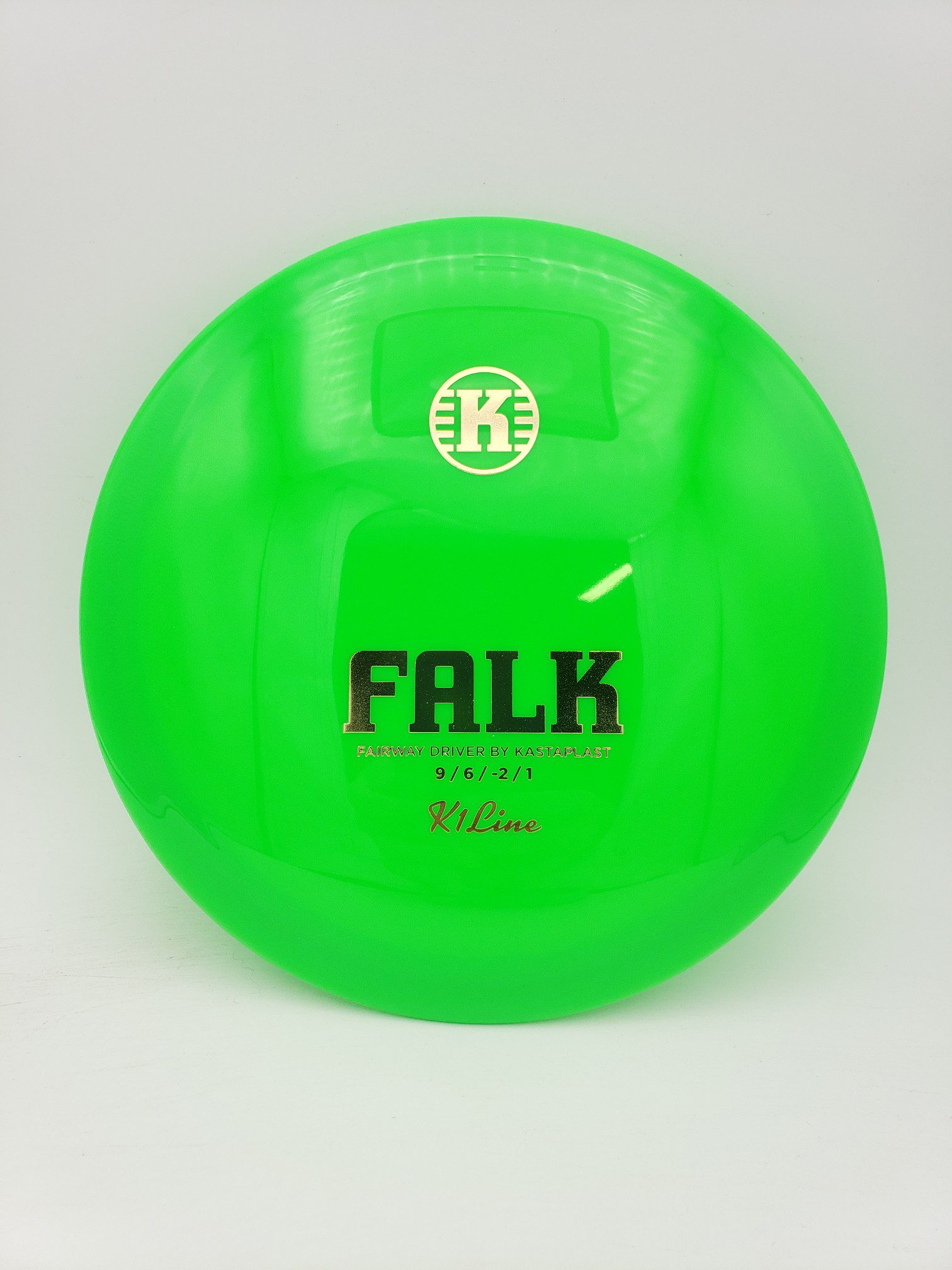 Kastaplast K1 Falk poison green disc golf disc front view