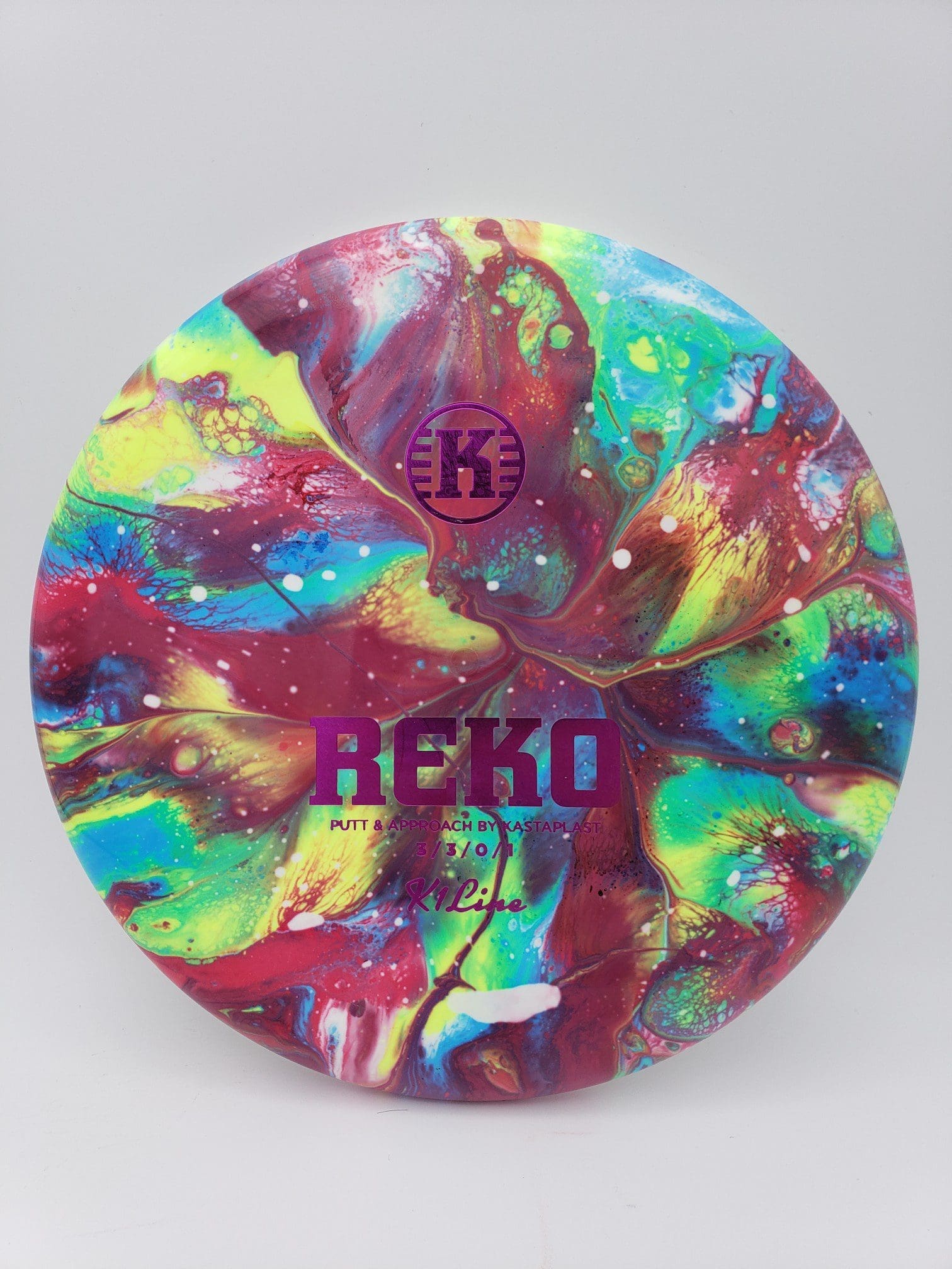 Greazy Dyes volume 1 disc golf disc back view