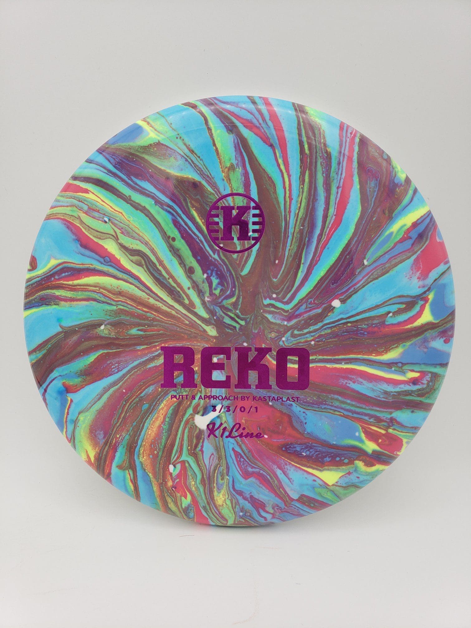 Greazy Dyes volume 1 disc golf disc top view