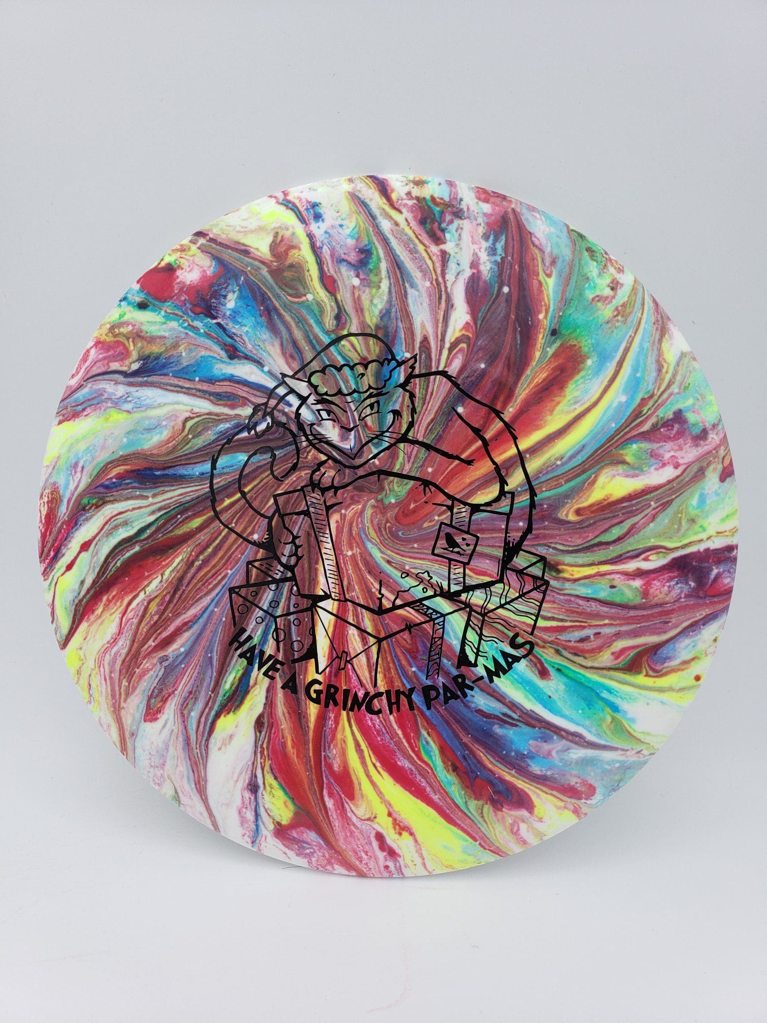 Greazy Dyes volume 1 disc golf disc top view
