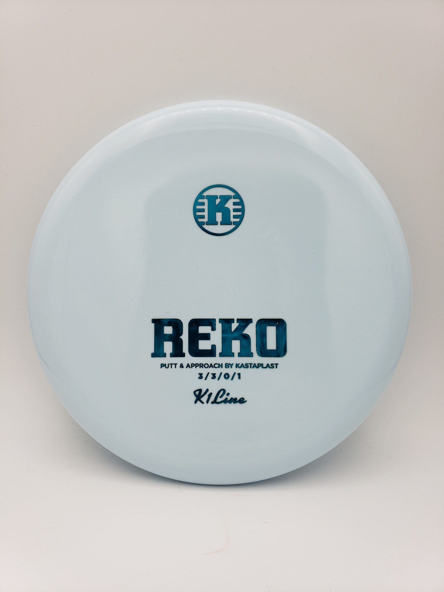Kastaplast K1 Reko baby blue disc golf disc front view