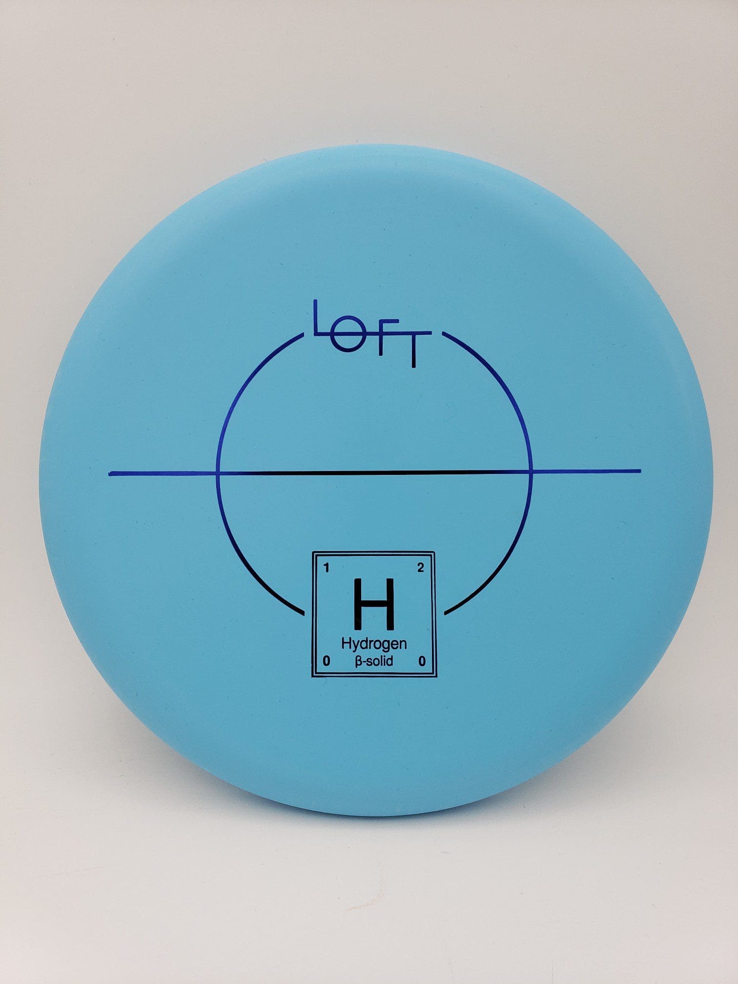 Lft Discs Hydrogen Beta-solid blue disc golf disc front view