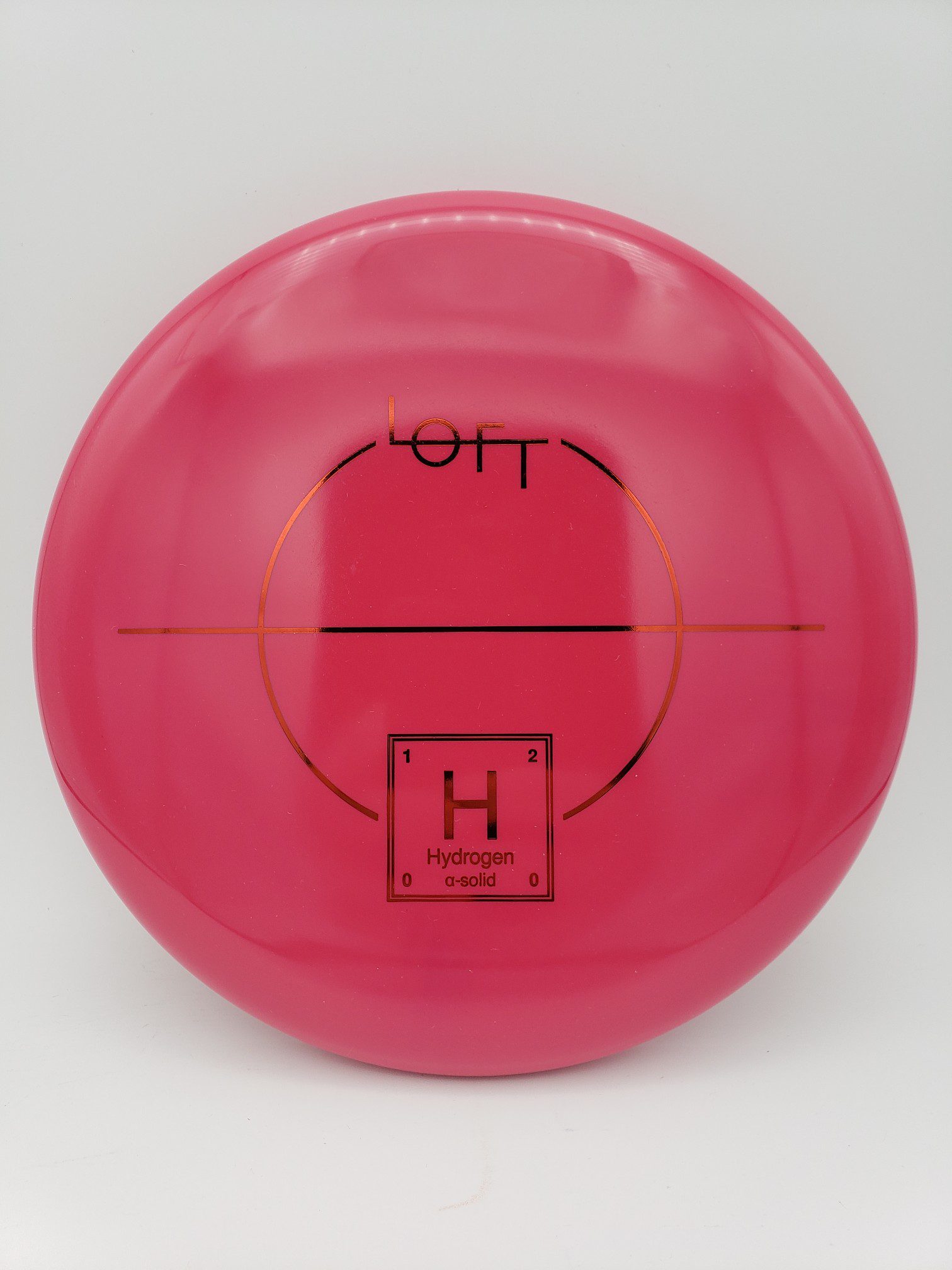 Lft Discs Hydrogen Alpha-solid pink disc golf disc front view