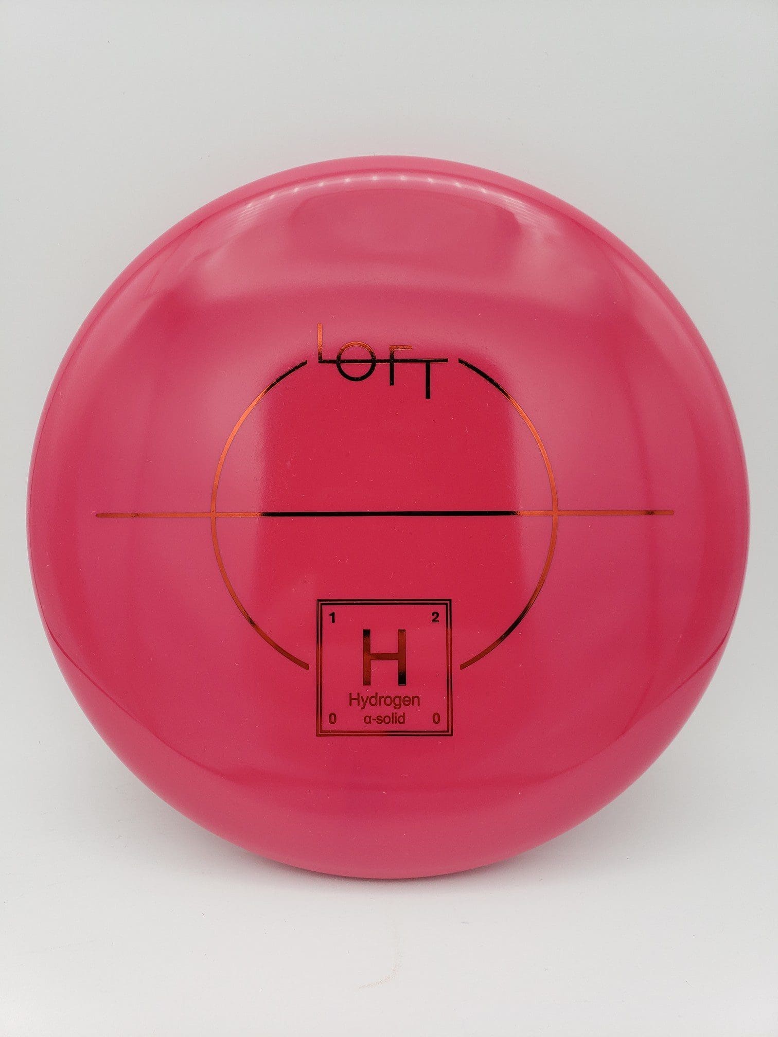 Lft Discs Hydrogen Alpha-solid pink disc golf disc front view