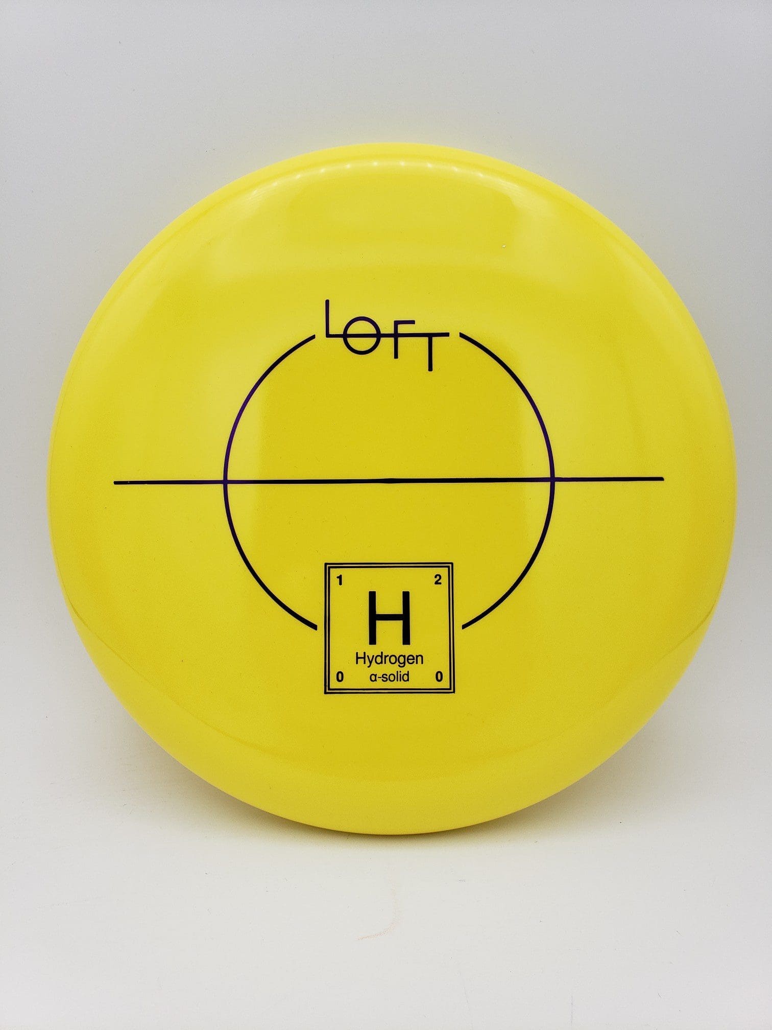 Lft Discs Hydrogen Alpha-solid yellow disc golf disc front view