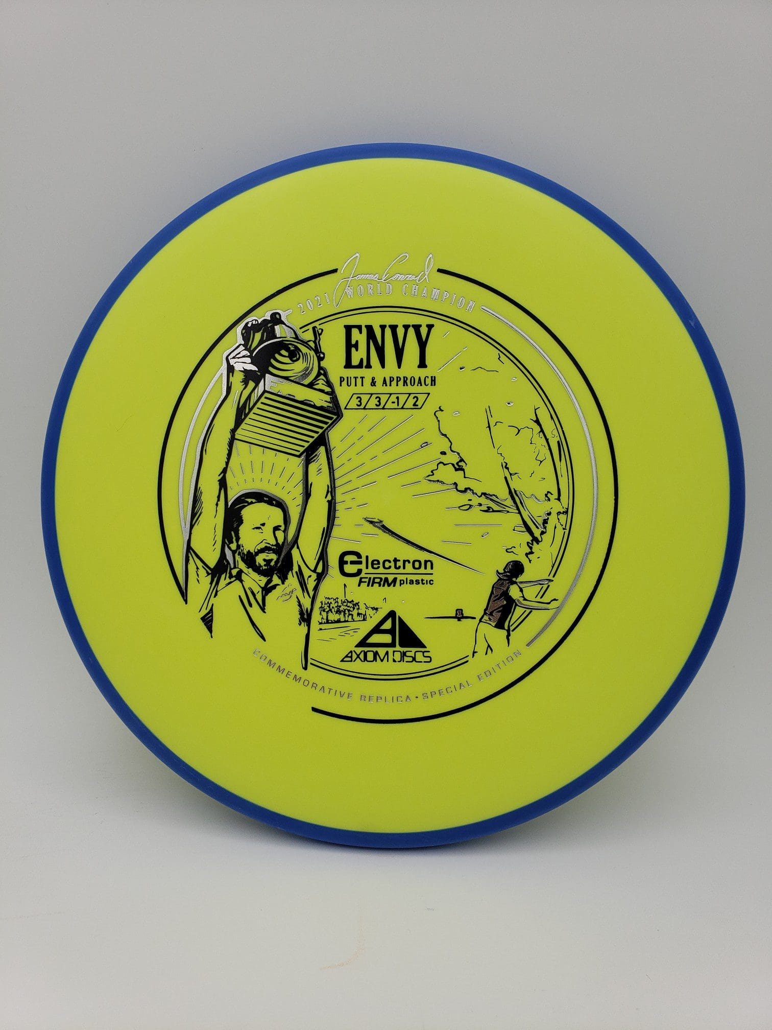 Axiom James Conrad Commemorative Replica SE Envy Electron Firm disc golf disc front view