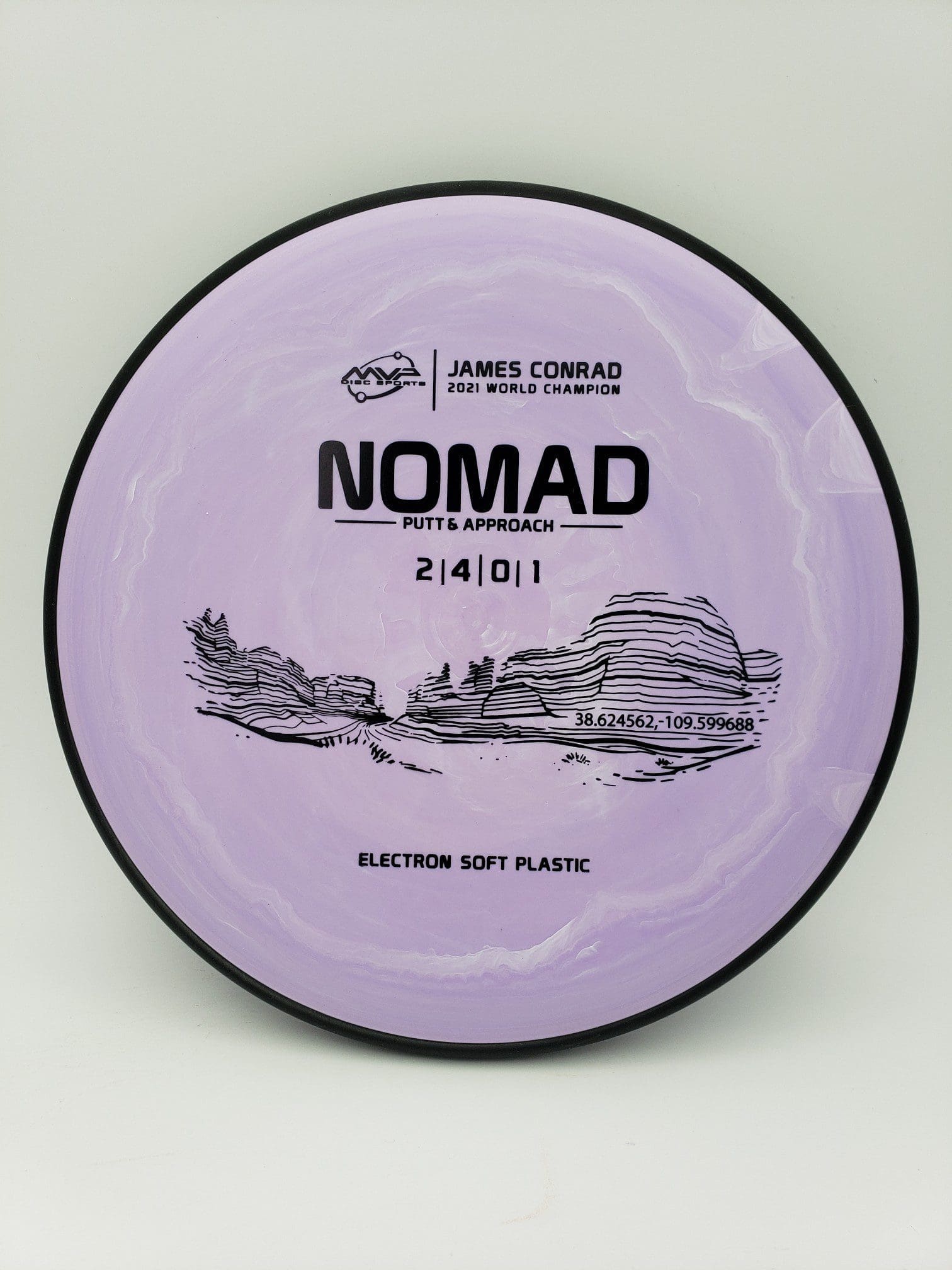 MVP James Conrad Signature Nomad Electron Soft disc golf disc front view