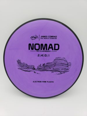 MVP James Conrad Signature Nomad Electron Firm disc golf disc front view