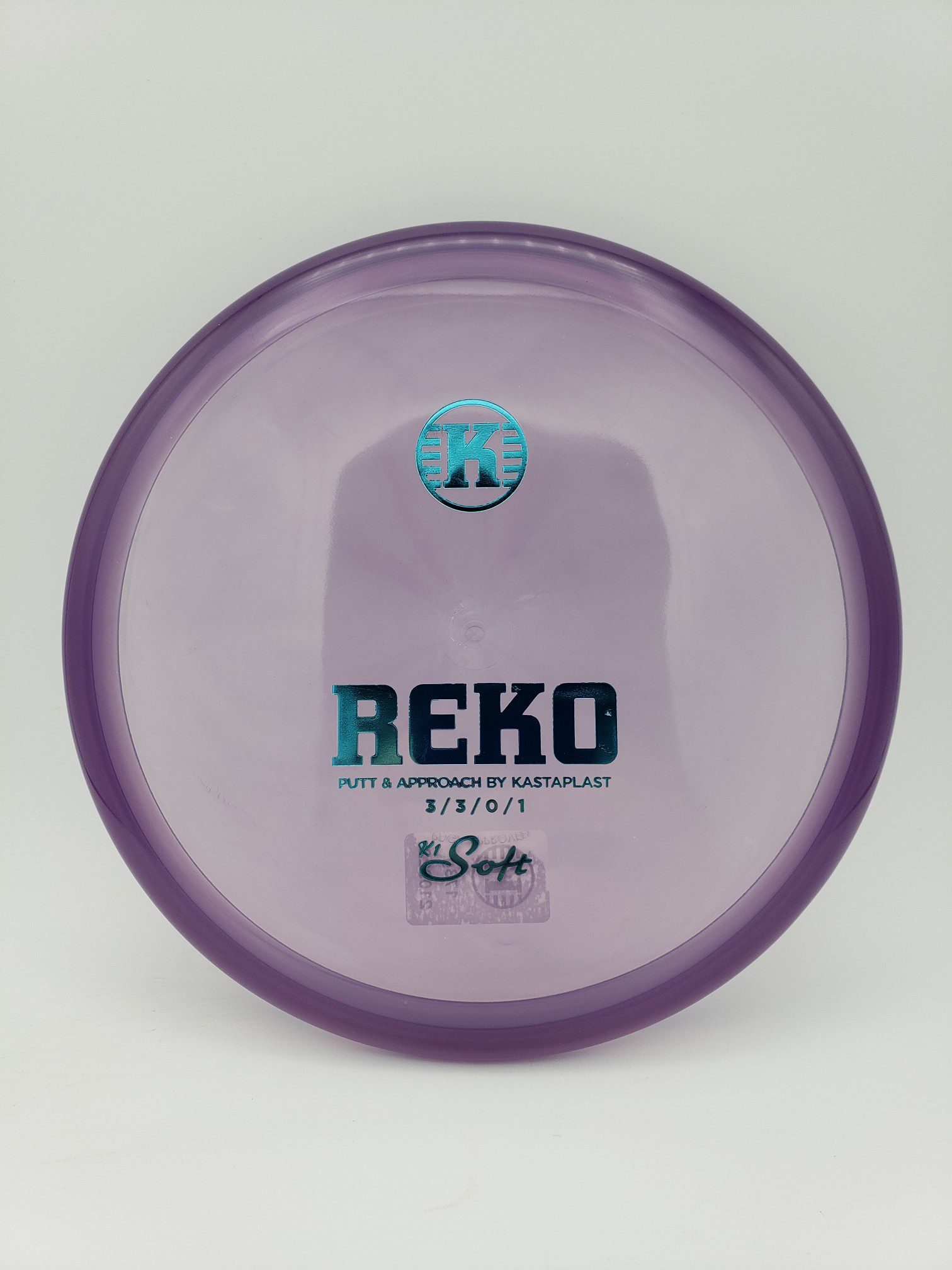 Kastaplast K1 Soft Reko purple disc golf disc front view
