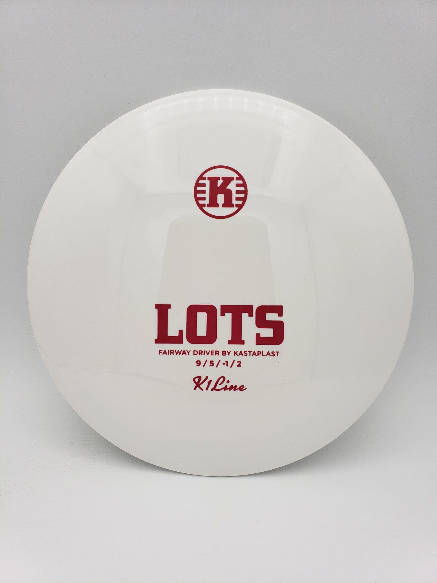 Kastaplast K1 Lots white disc golf disc front view