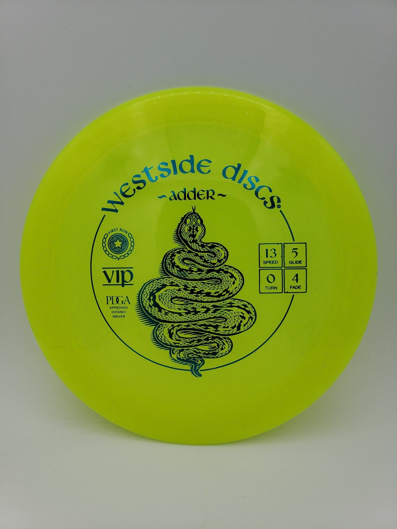 Westside Discs VIP Adder first run disc golf disc front view