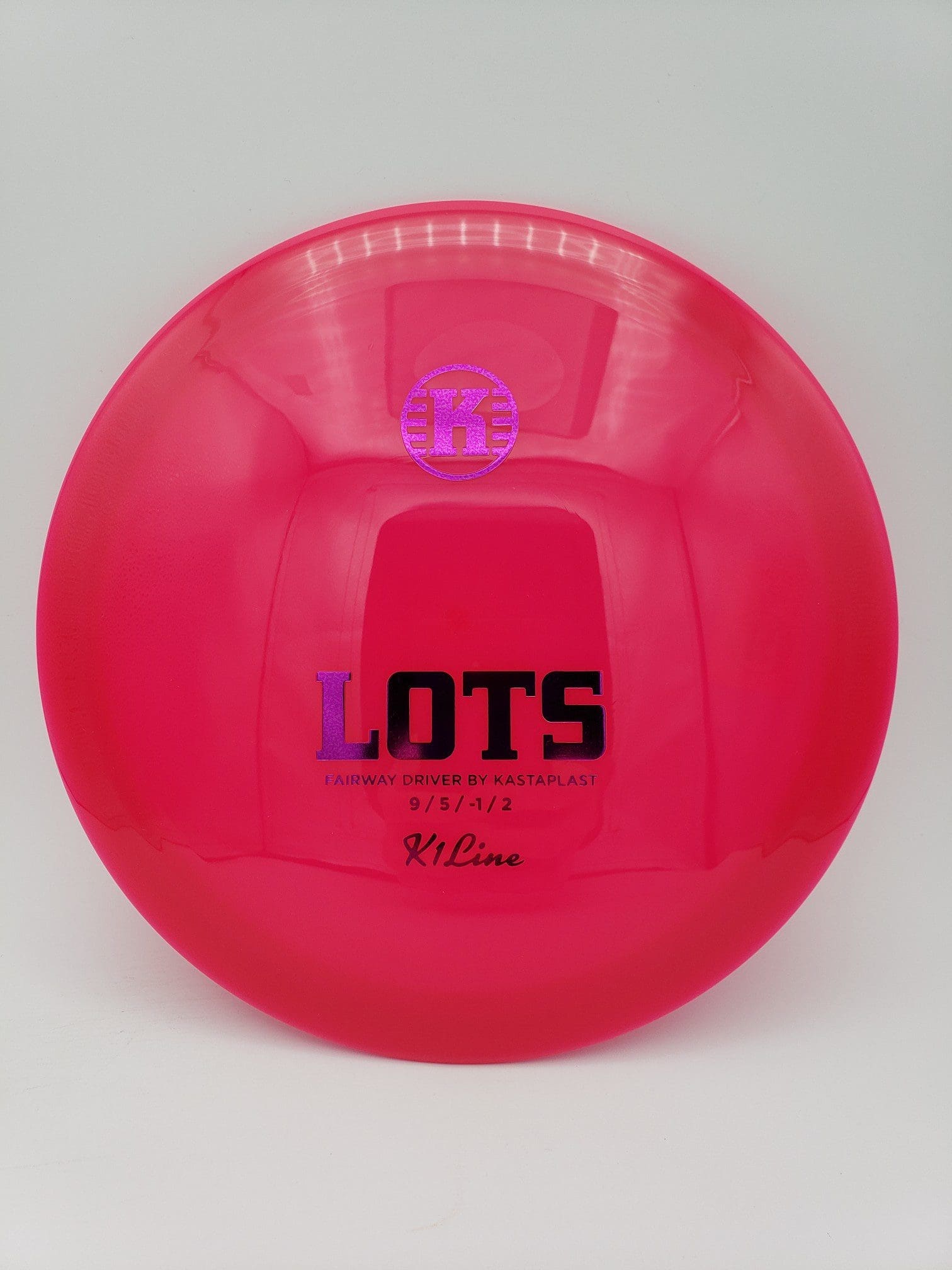 Kastaplast K1 Lots hot pink disc golf disc front view