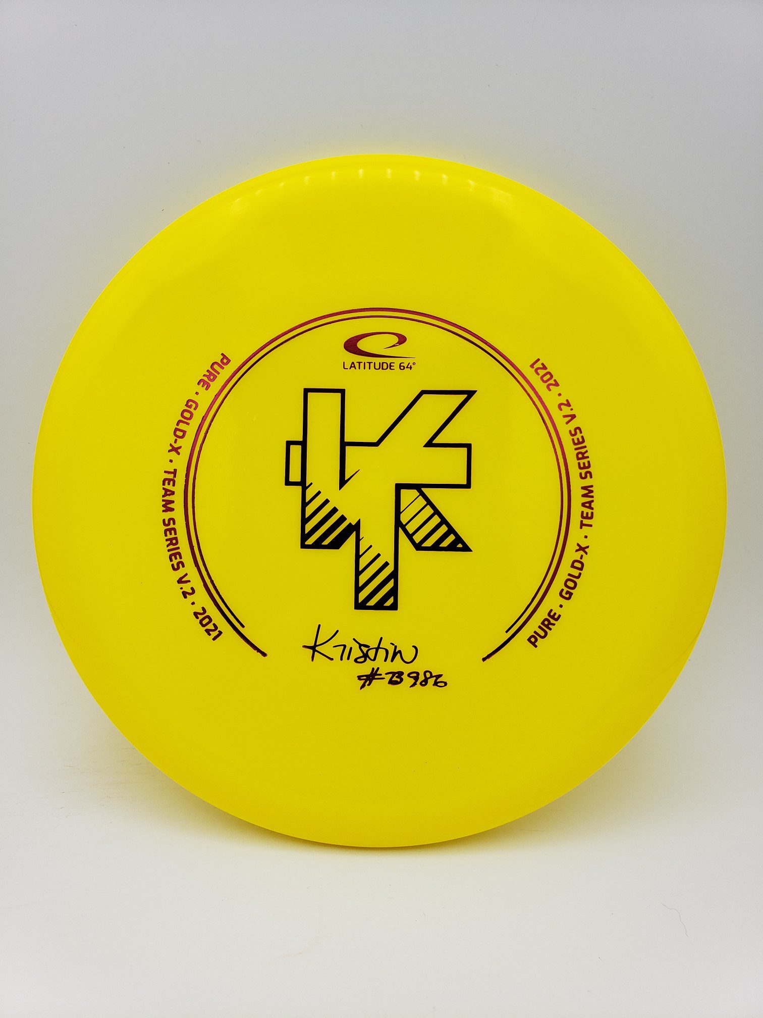 Latitude 64 Gold-X Pure Kristin Tattar 2021 Team Series V2 disc golf disc front view