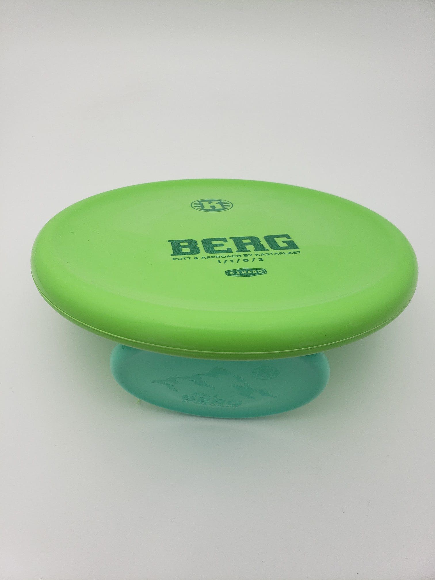 Kastaplast K3 Hard Berg lime green disc golf disc back view