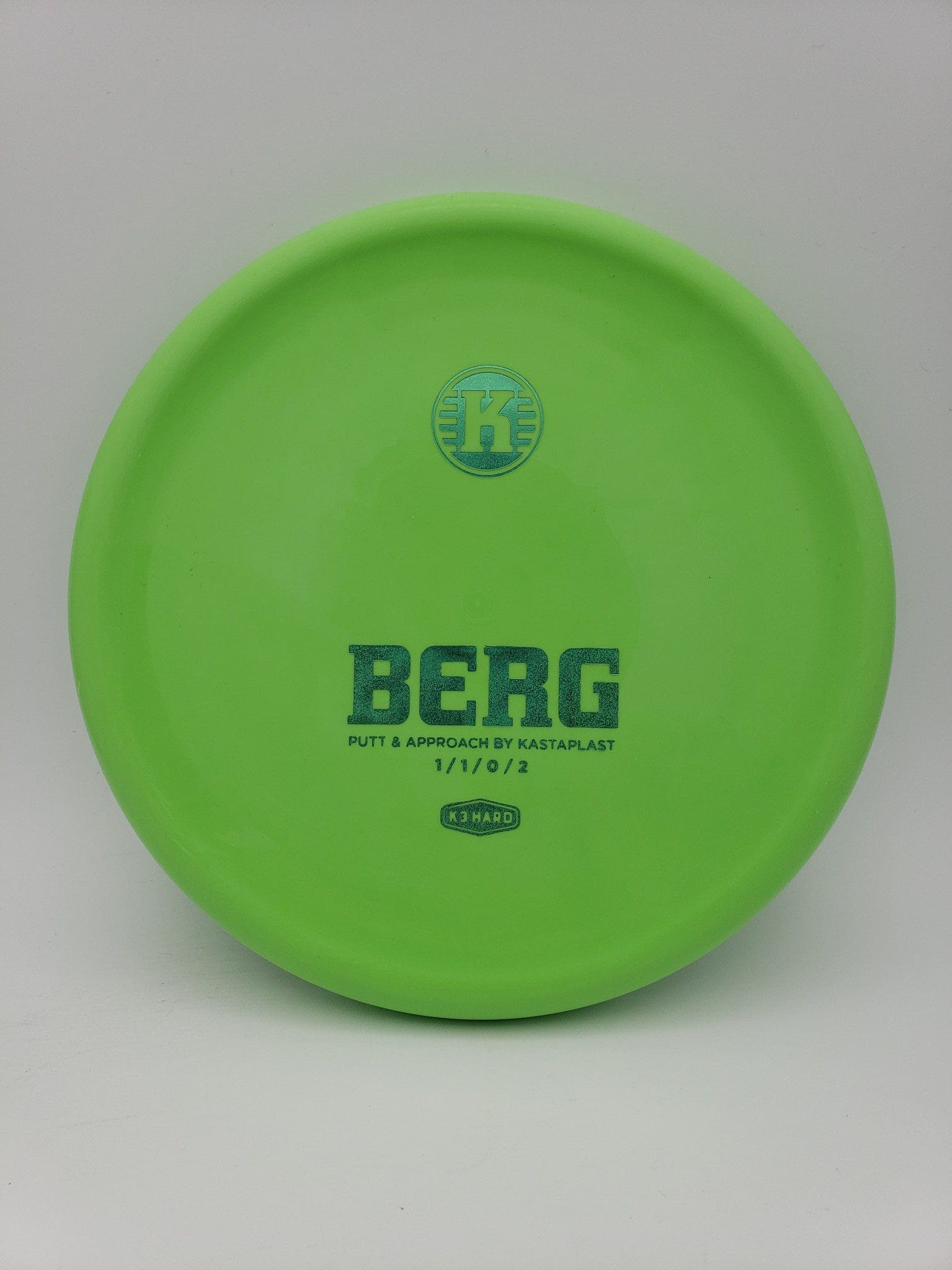 Kastaplast K3 Hard Berg lime green disc golf disc front view