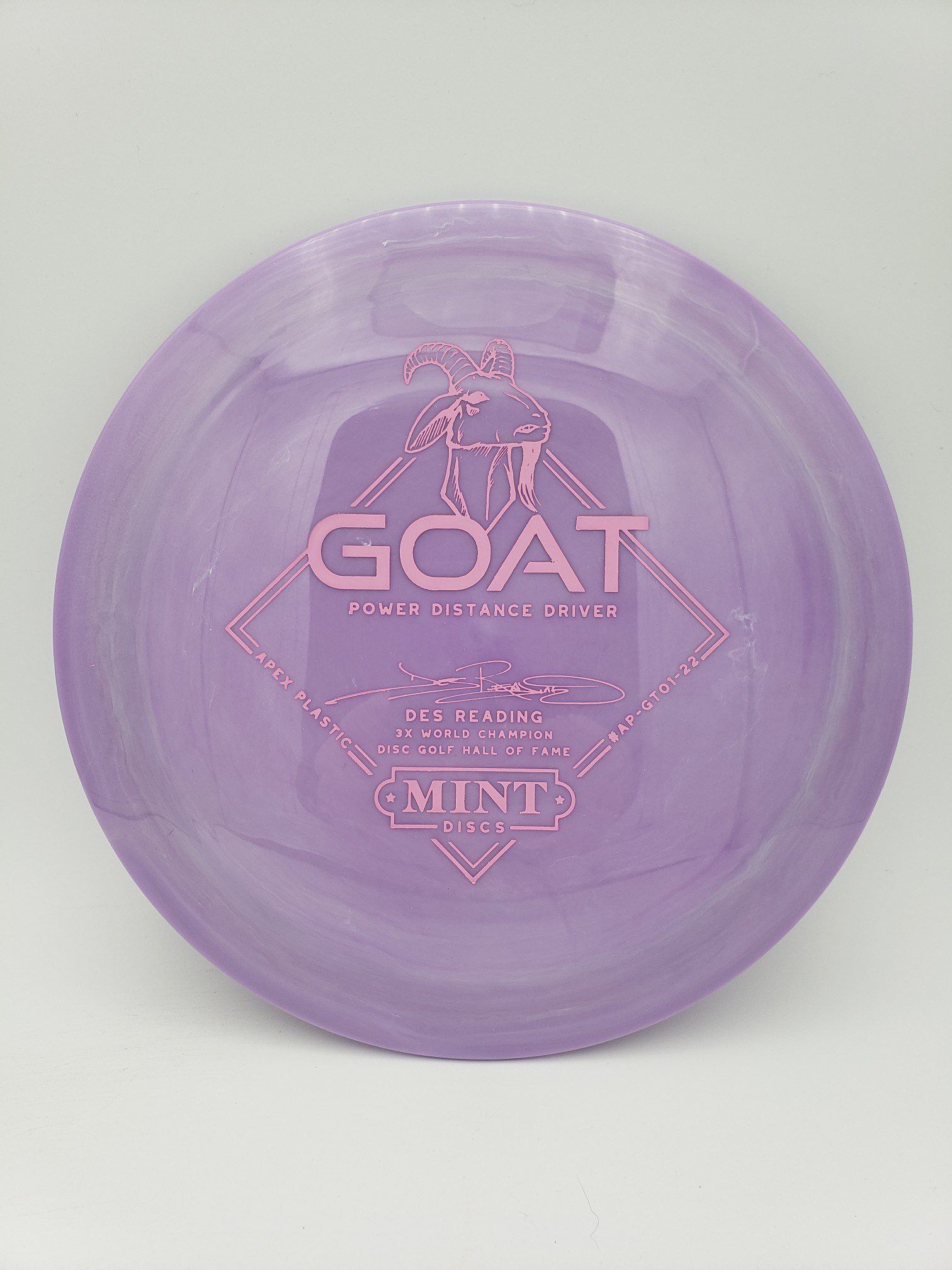 Mint Discs Apex Goat First Run 170 class disc golf disc front view