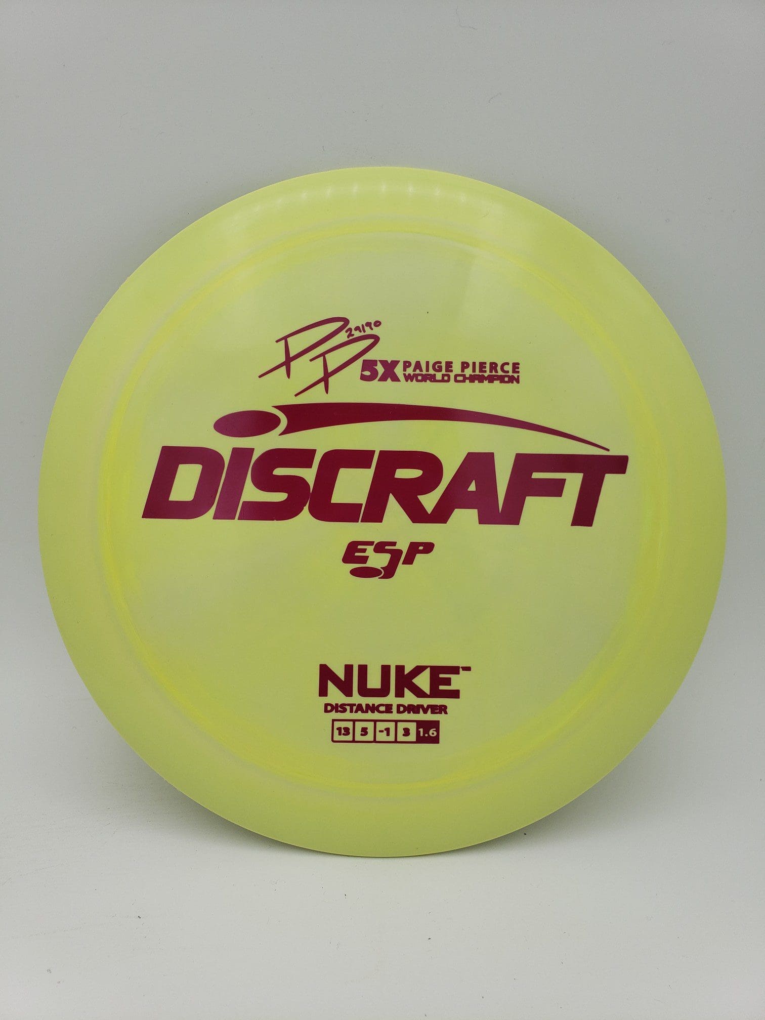 Discraft ESP Nuke Paige Pierce signature series disc golf disc front view