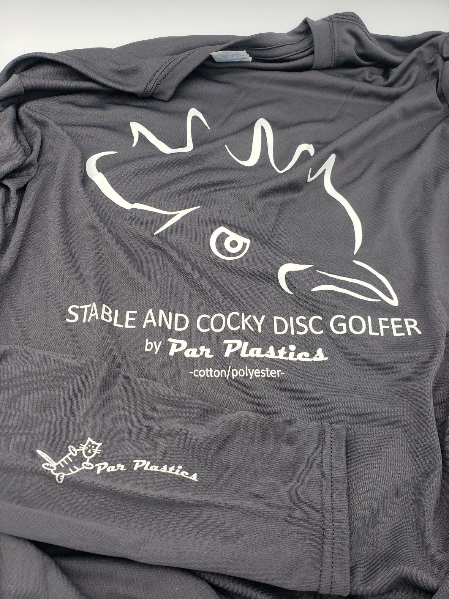 Stable and Cocky performance long sleeves K3 Kaxe art by Par Plastics disc golf disc top view