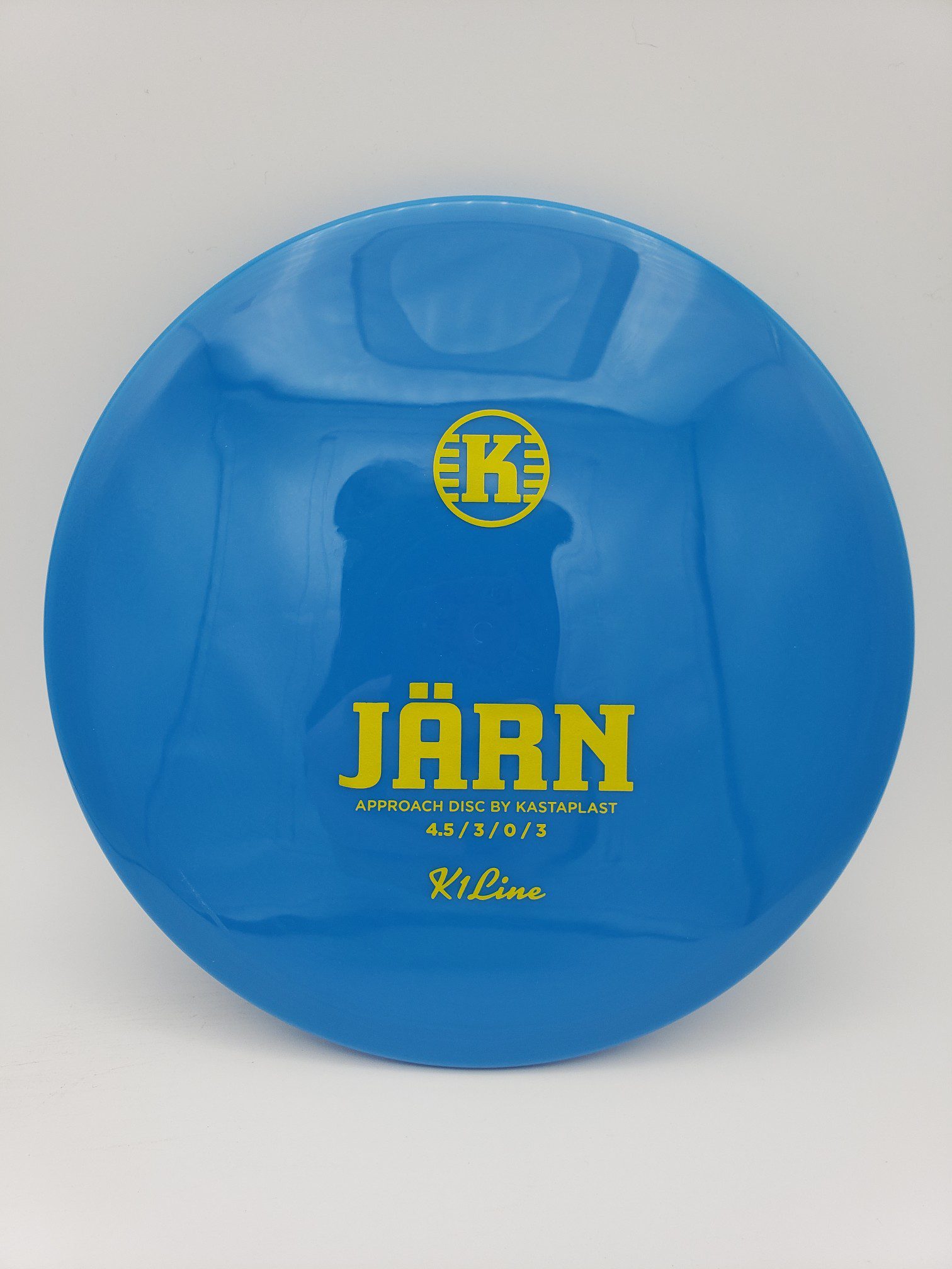 Kastaplast K1 Jrn blue disc golf disc front view