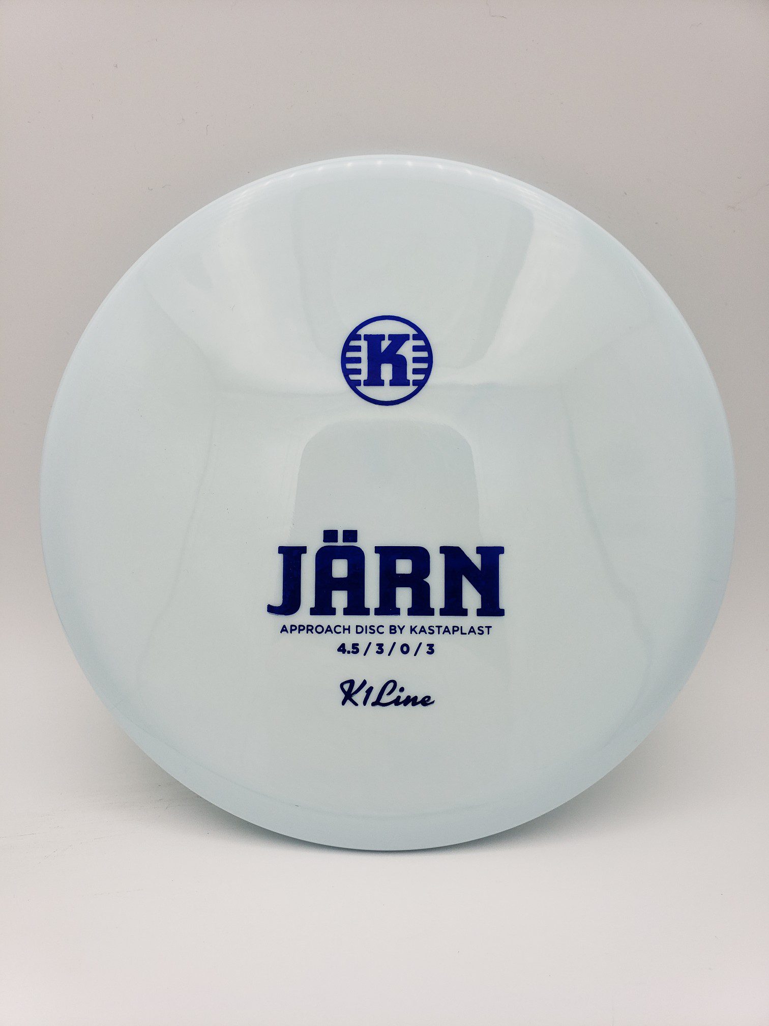 Kastaplast K1 Jrn baby blue disc golf disc front view