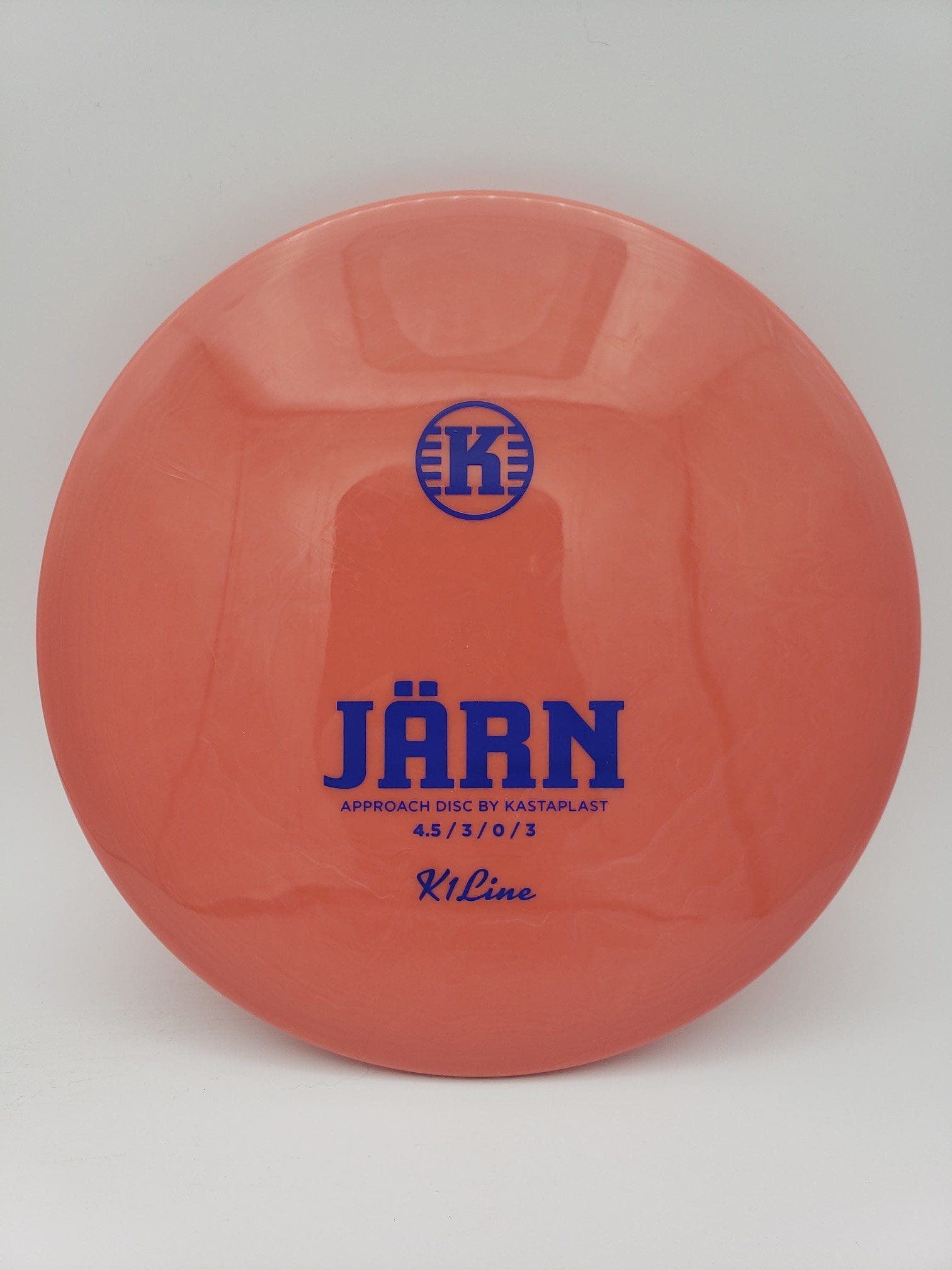 Kastaplast K1 Jrn bubblegum pink disc golf disc front view