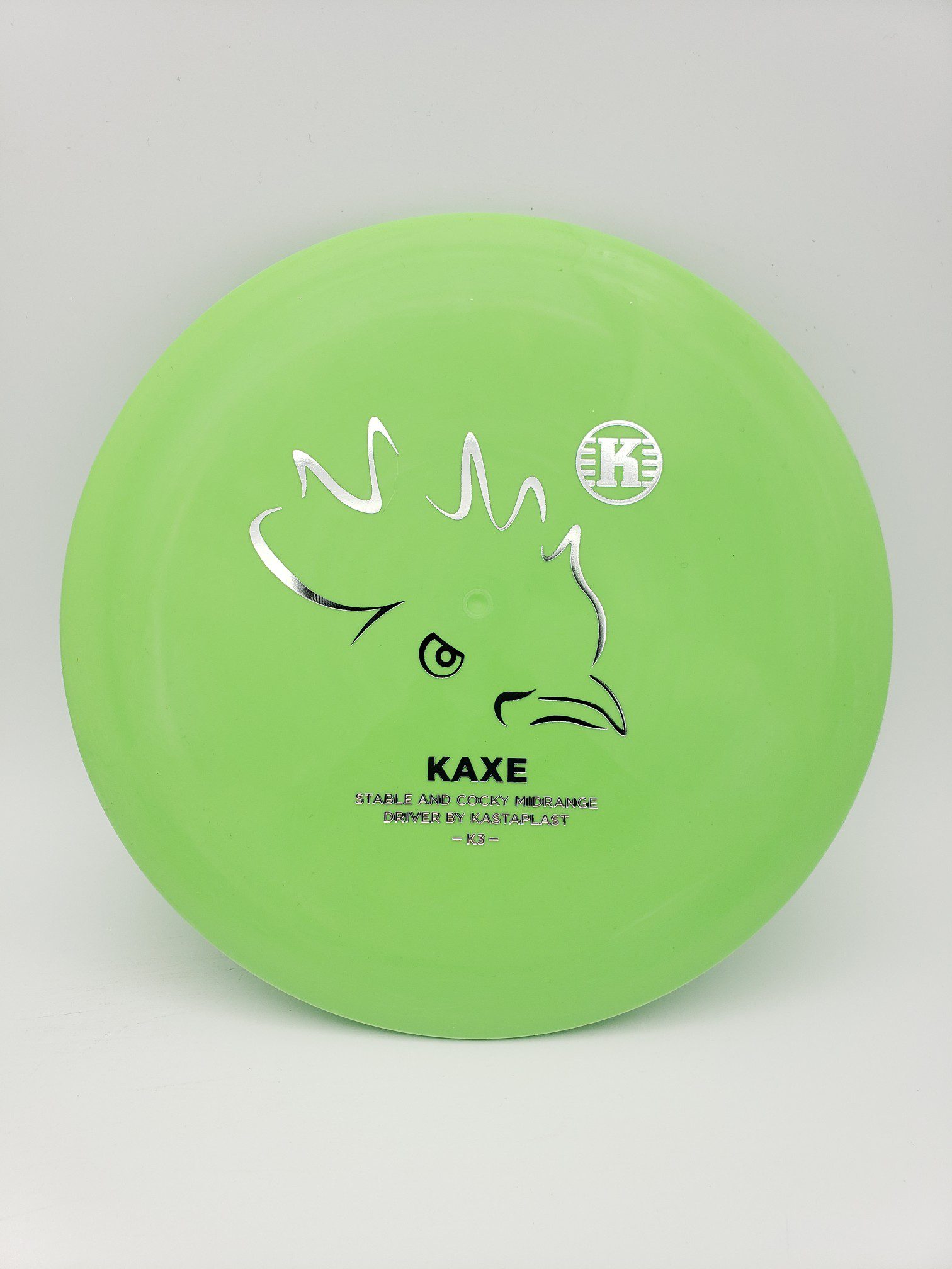 Kastaplast K3 Kaxe lime disc golf disc front view