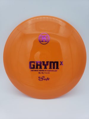 Kastaplast K1 Soft Grym X orange disc golf disc front view