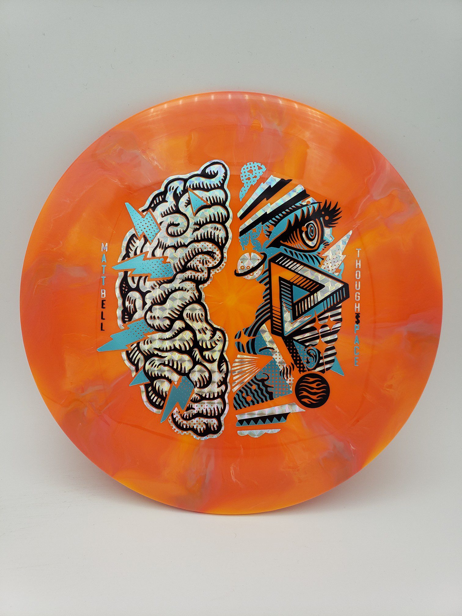 TSA Matt Bell signature Nebula Aura Synapse disc golf disc front view