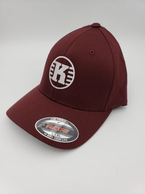 Kastaplast Flex-Fit Cap maroon disc golf disc front view