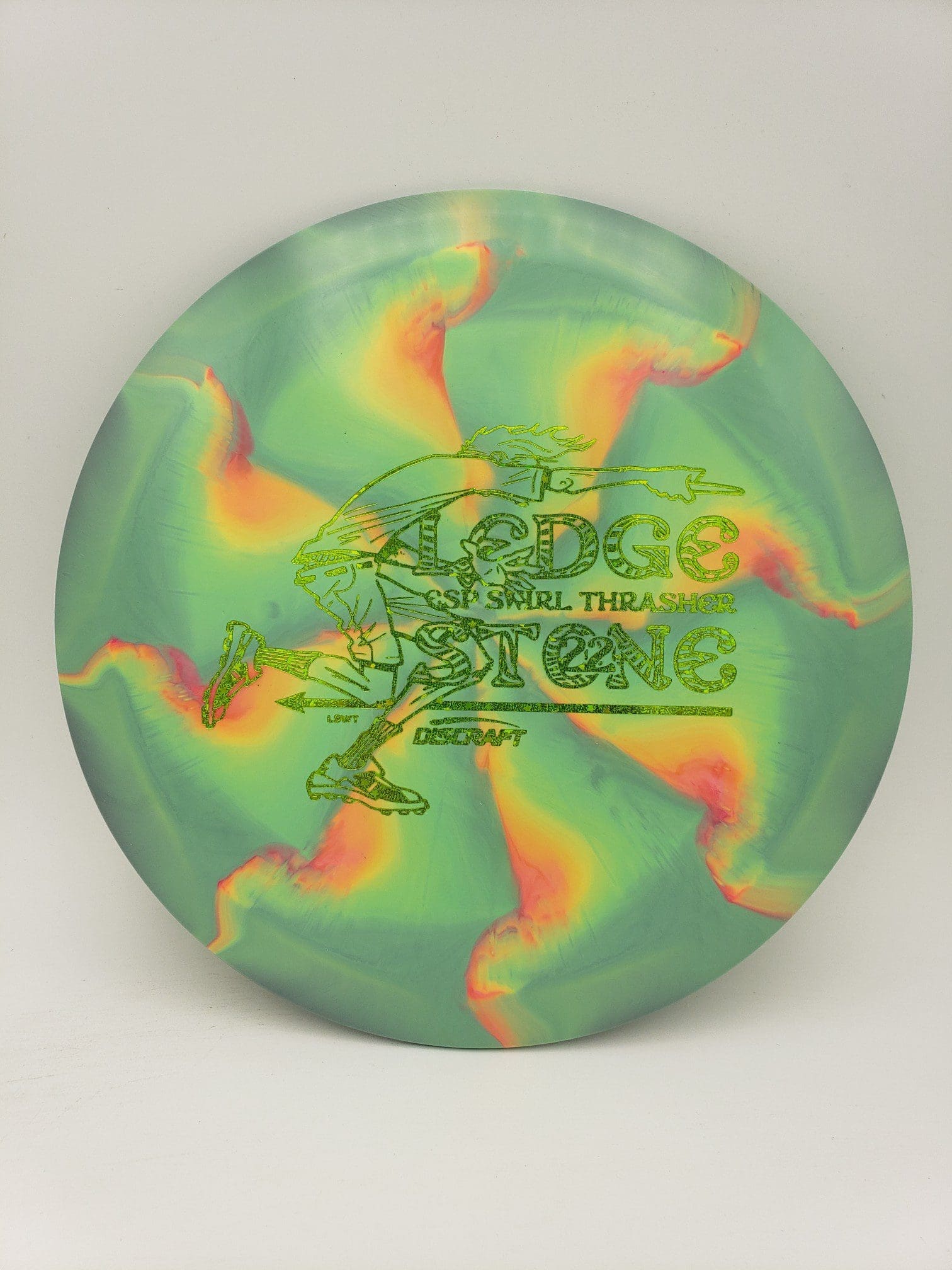 Discraft Ledgestone 2022 LE Swirl ESP Thrasher disc golf disc front view